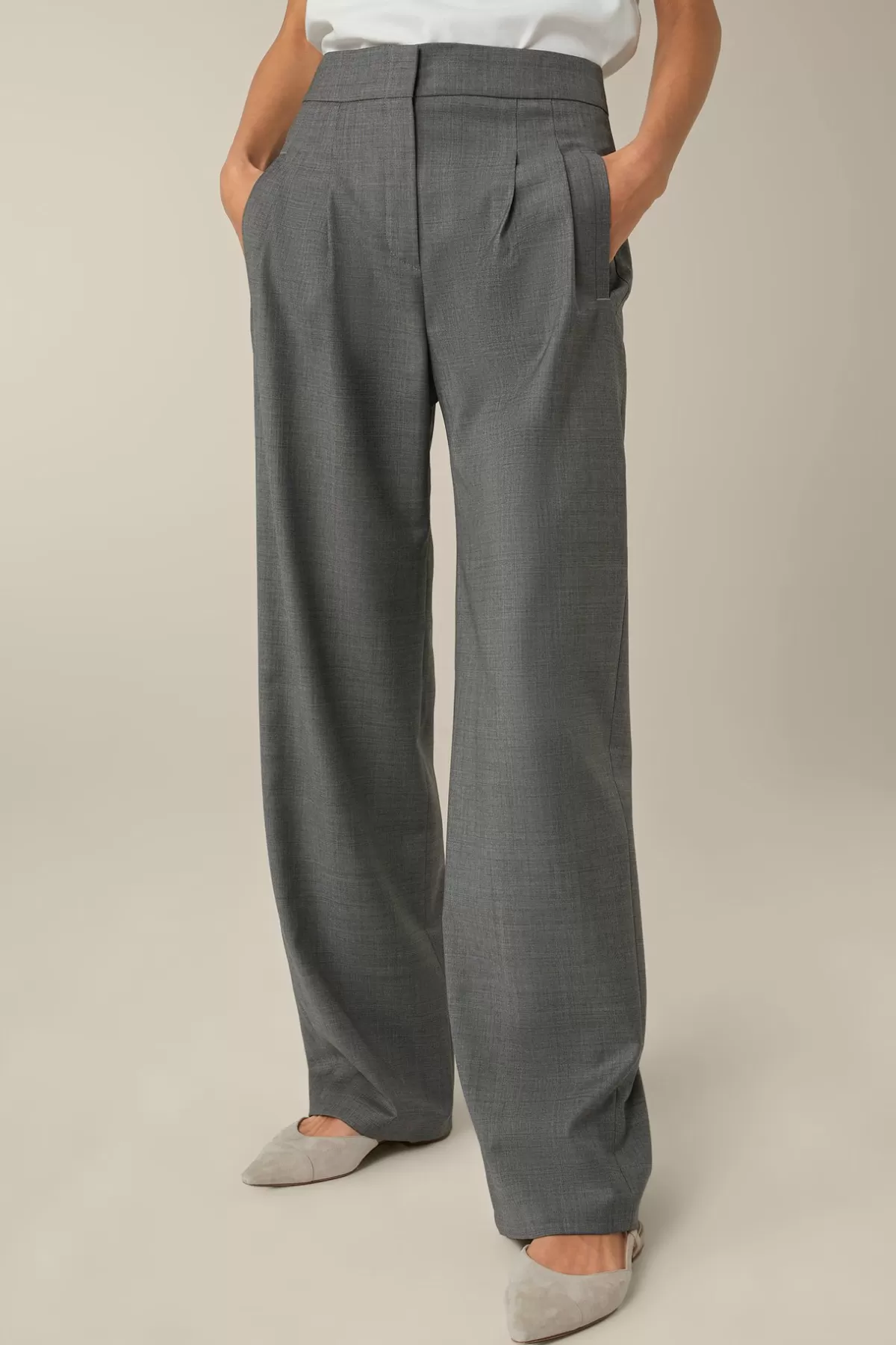 Fashion Schurwoll-Marlene-Hose Mit Bundfalte In Damen Hosen & Jeans