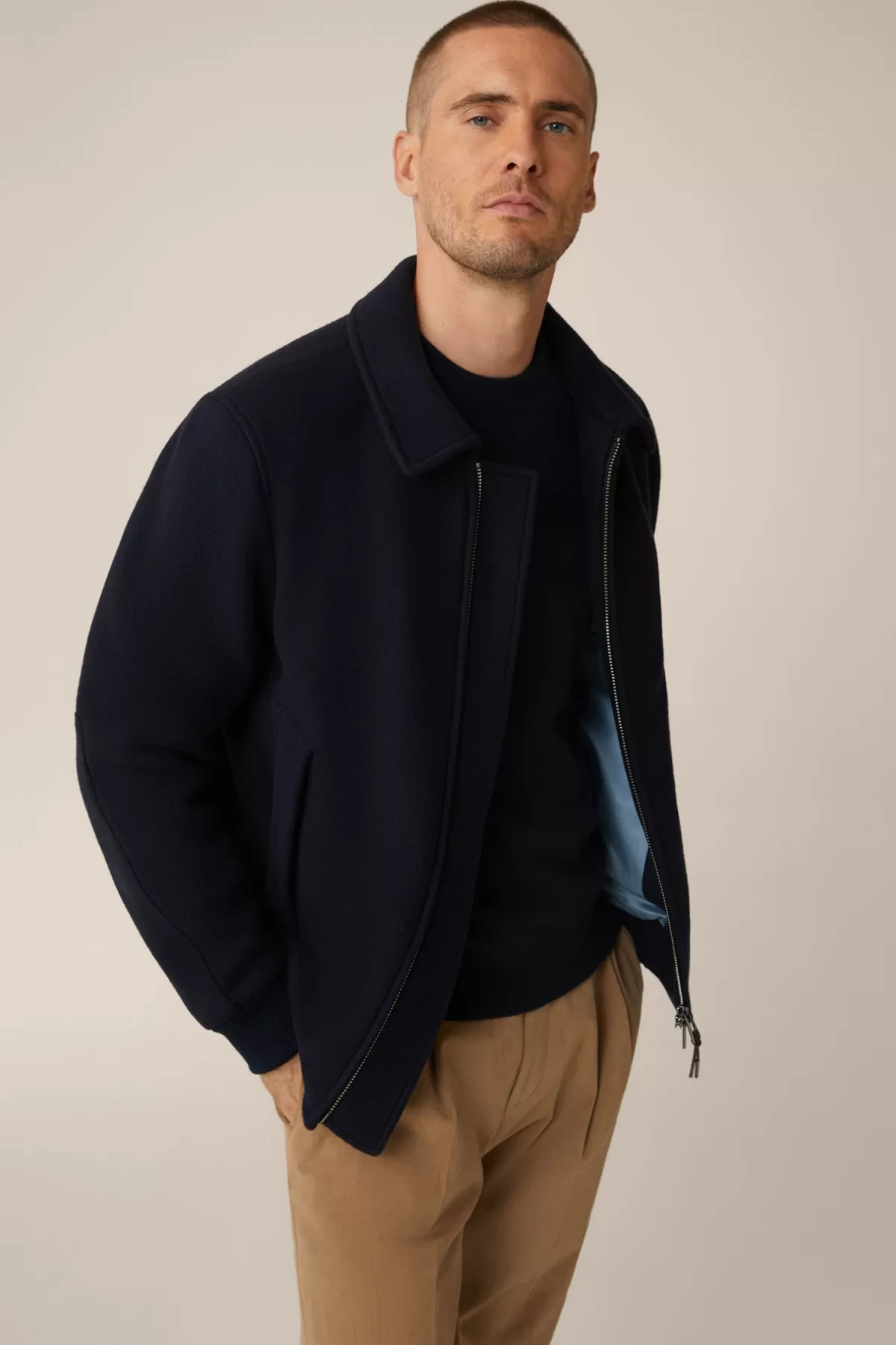 Discount Schurwollmix-Blouson Stilo Mit Hemdkragen In Herren Jacken & Mäntel