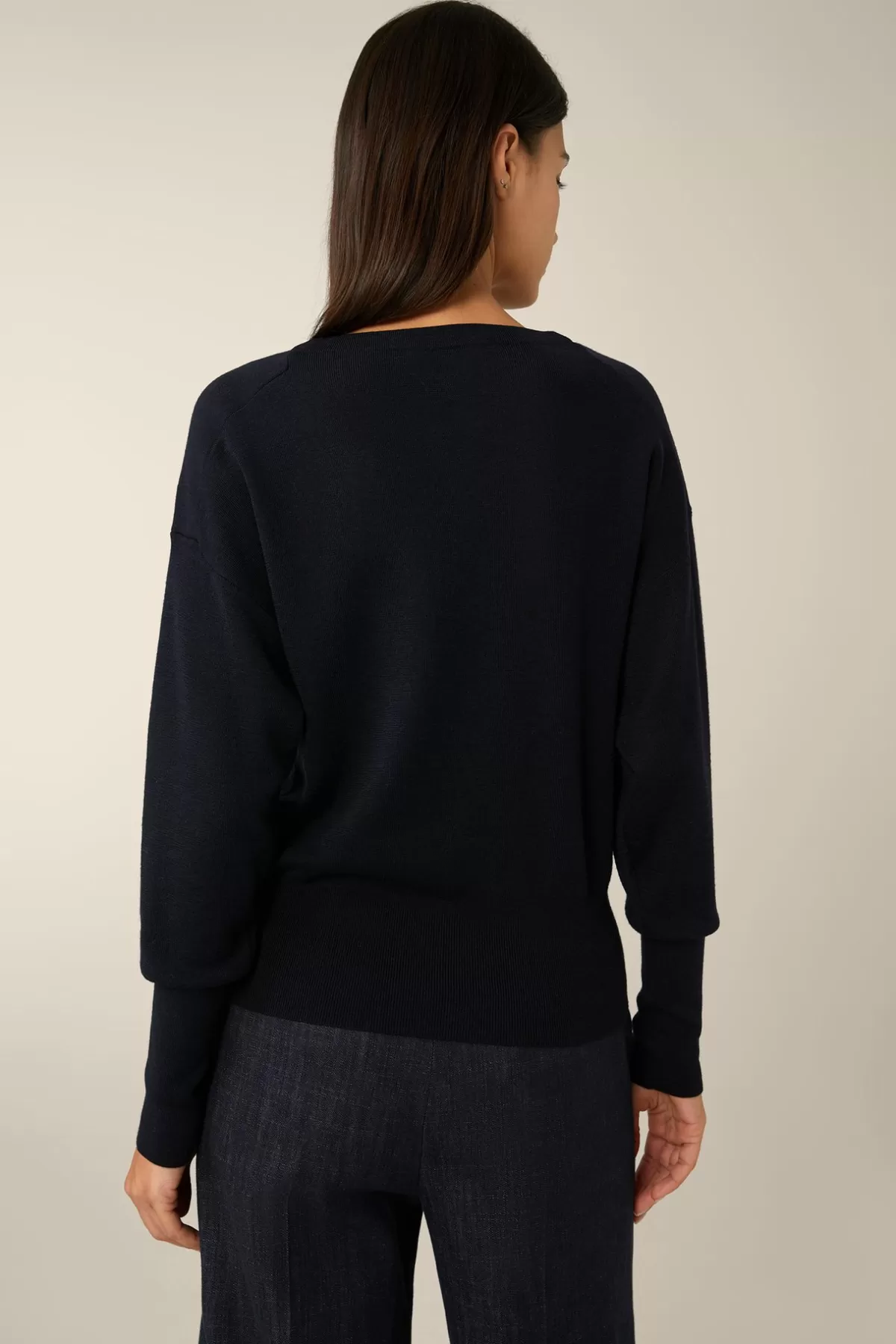 Shop Schurwoll-Ripp-Strick-Pullover Mit Seide In Damen Strick