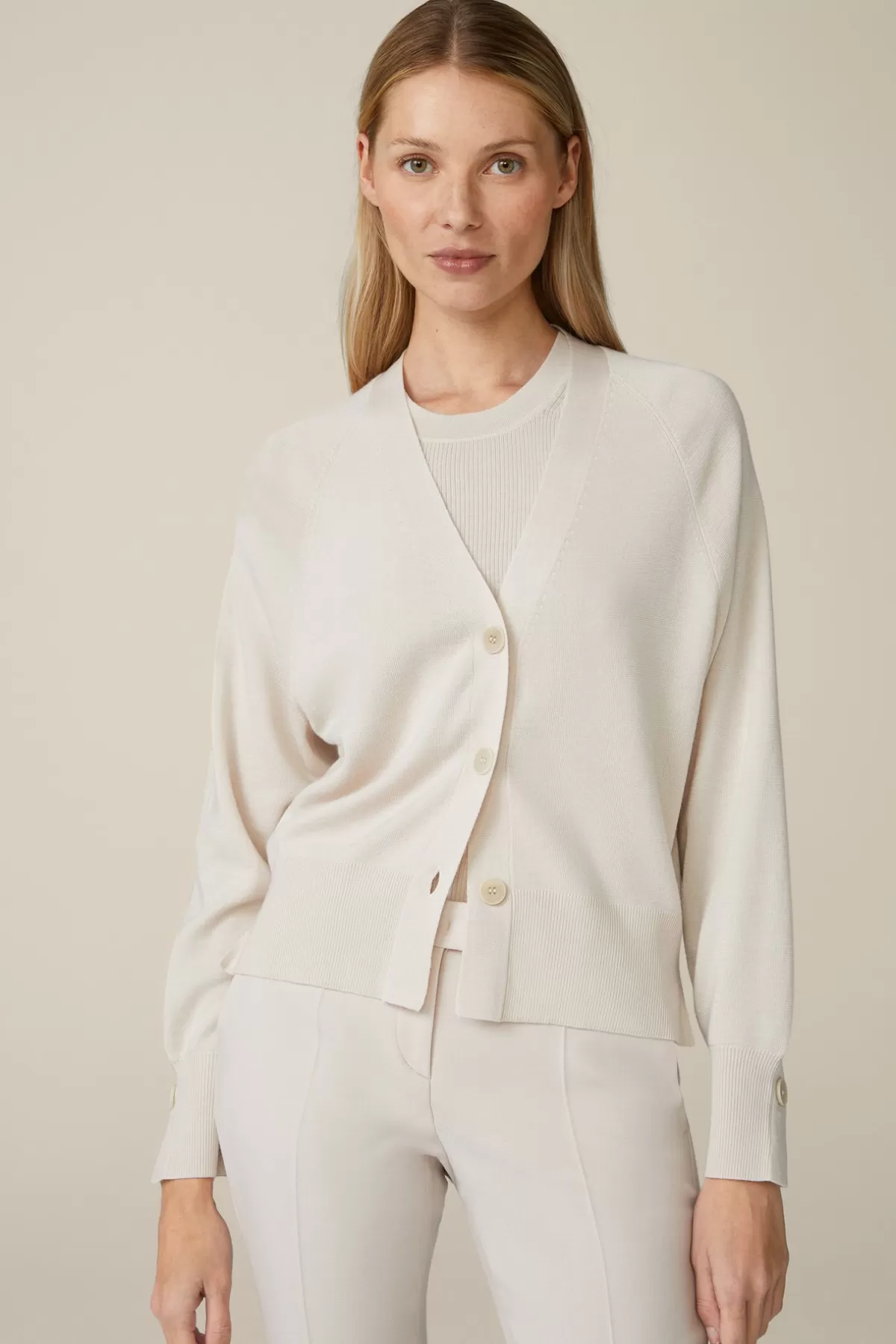 Fashion Schurwoll-Seidenmix-Cardigan In Damen Strick