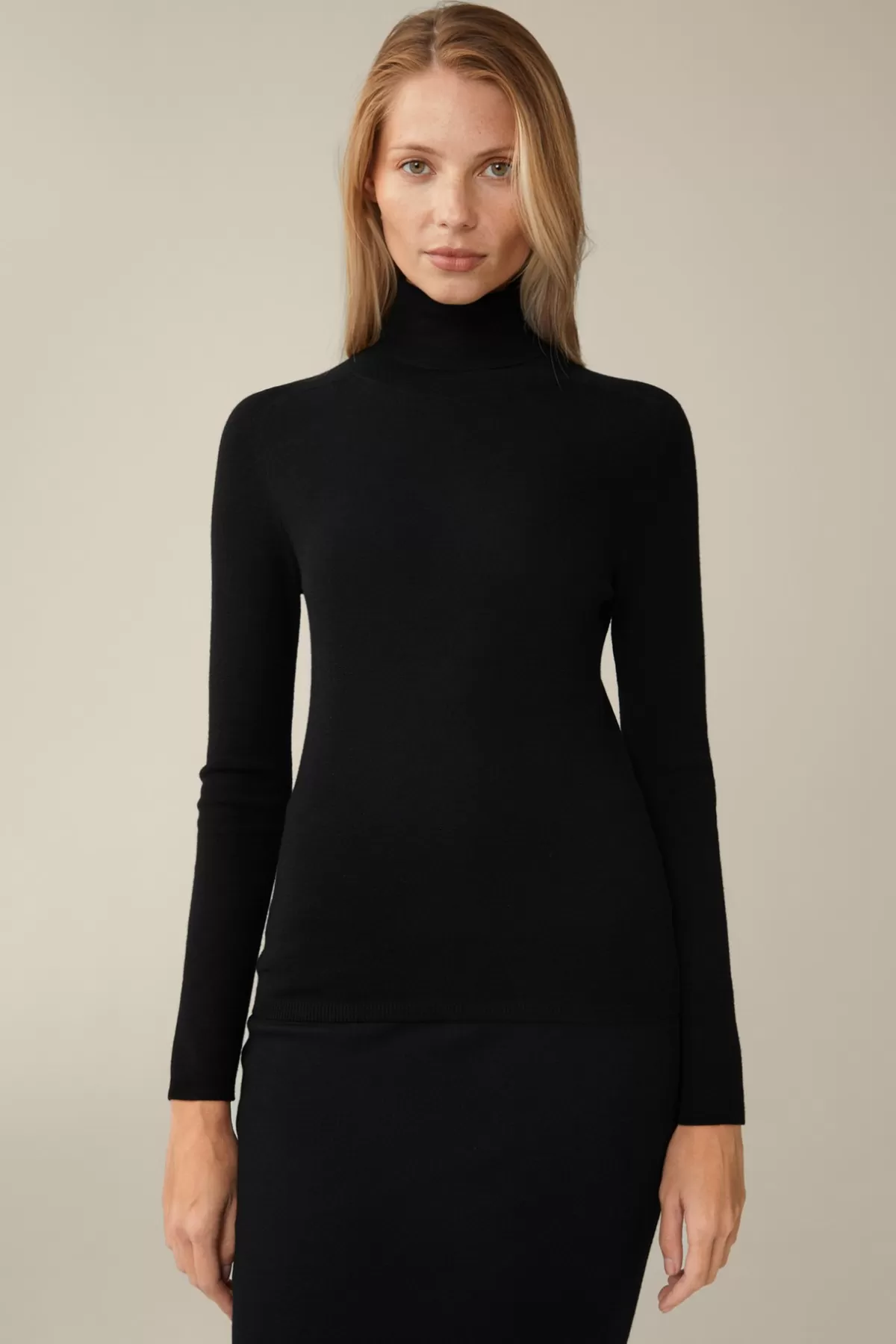 Flash Sale Schurwoll-Seidenmix-Rollkragen-Pullover In Damen Strick