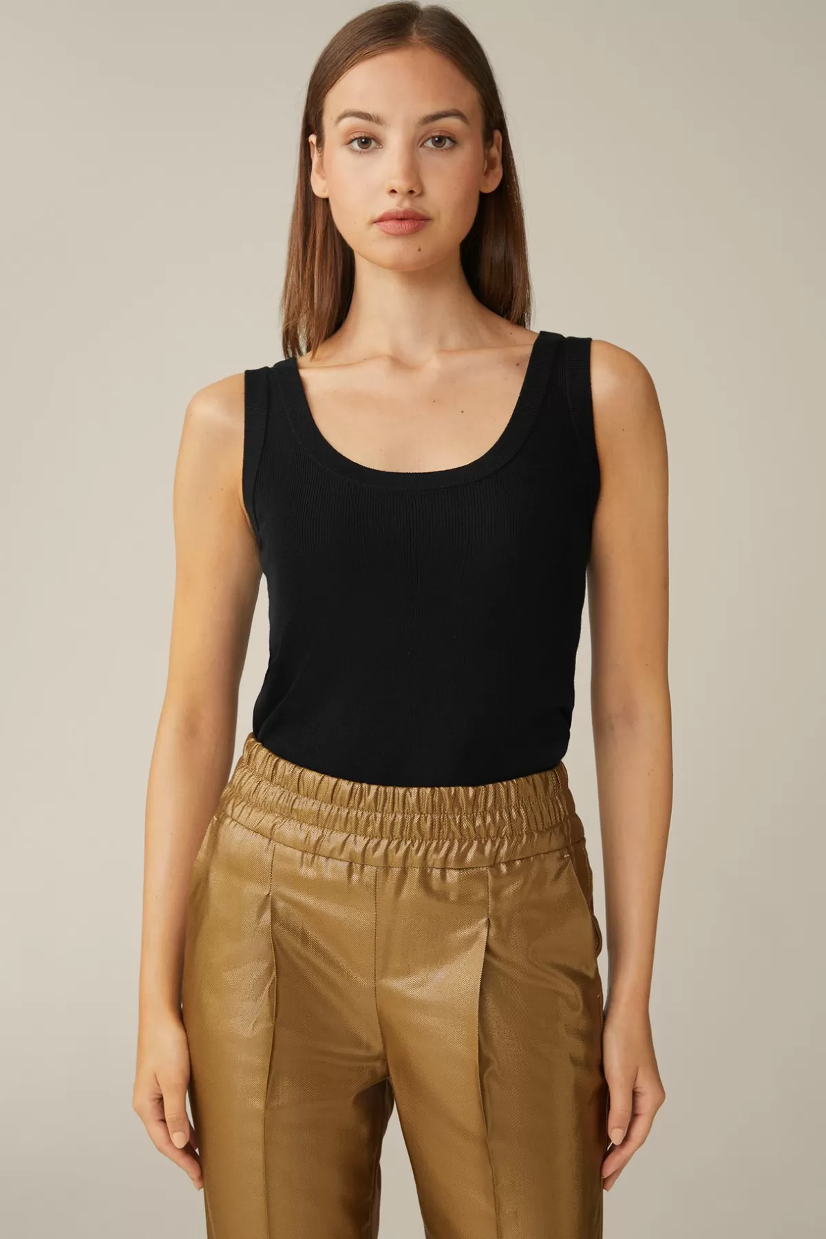 Sale Schurwoll-Seidenmix-Top In Damen Strick