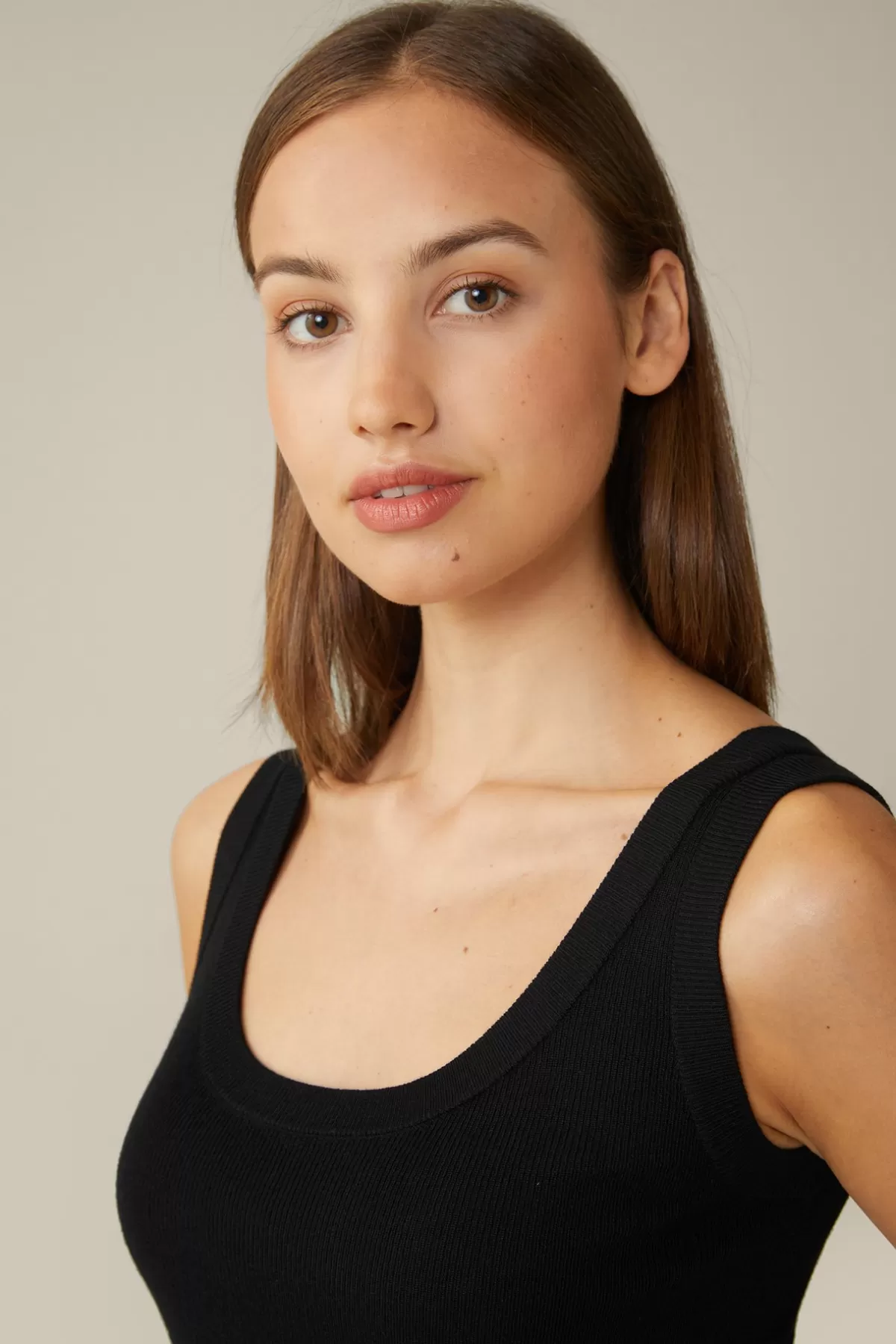 Sale Schurwoll-Seidenmix-Top In Damen Strick