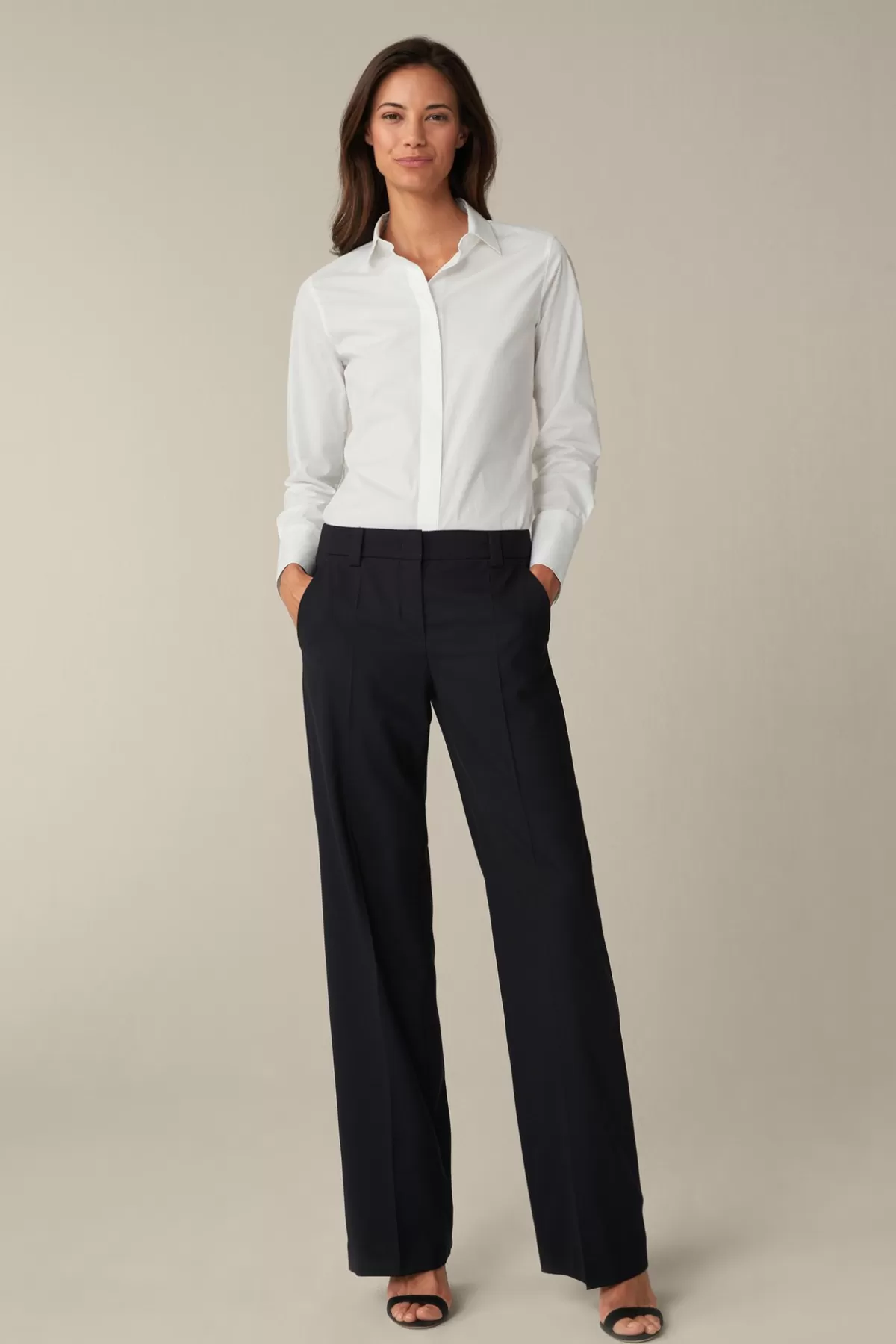 Clearance Schurwoll-Stretch-Anzug-Hose In Damen Hosen & Jeans