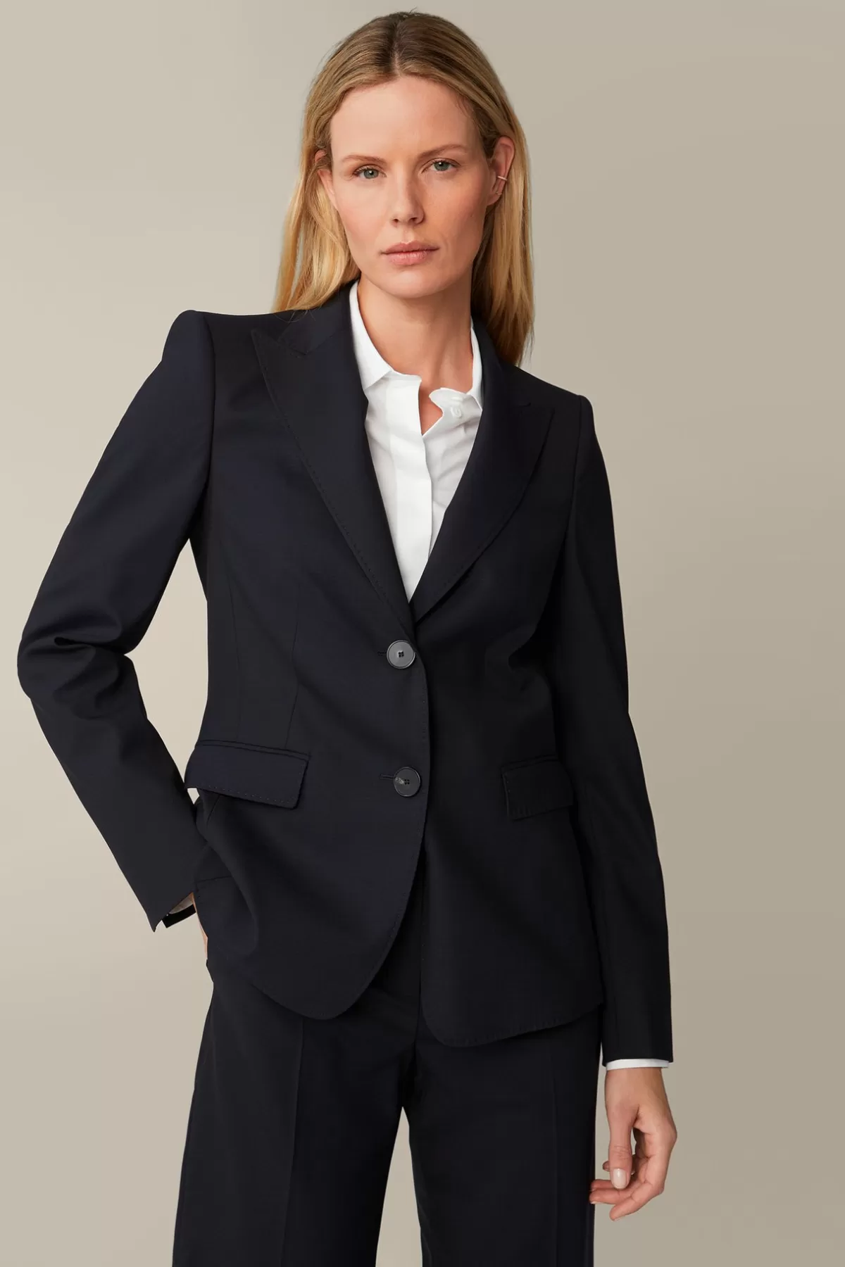Outlet Schurwoll-Stretch-Blazer In Damen Blazer