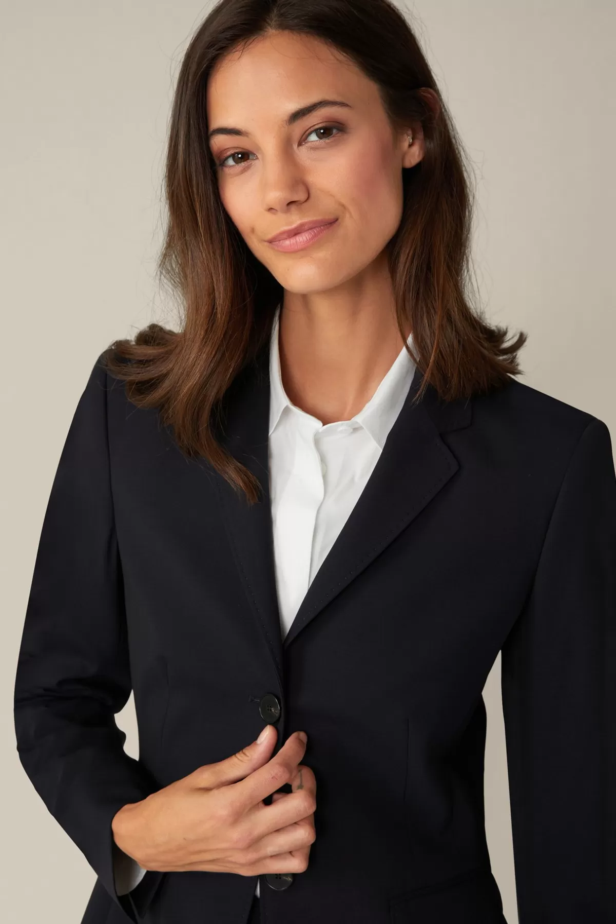 Discount Schurwoll-Stretch-Blazer In Damen Blazer