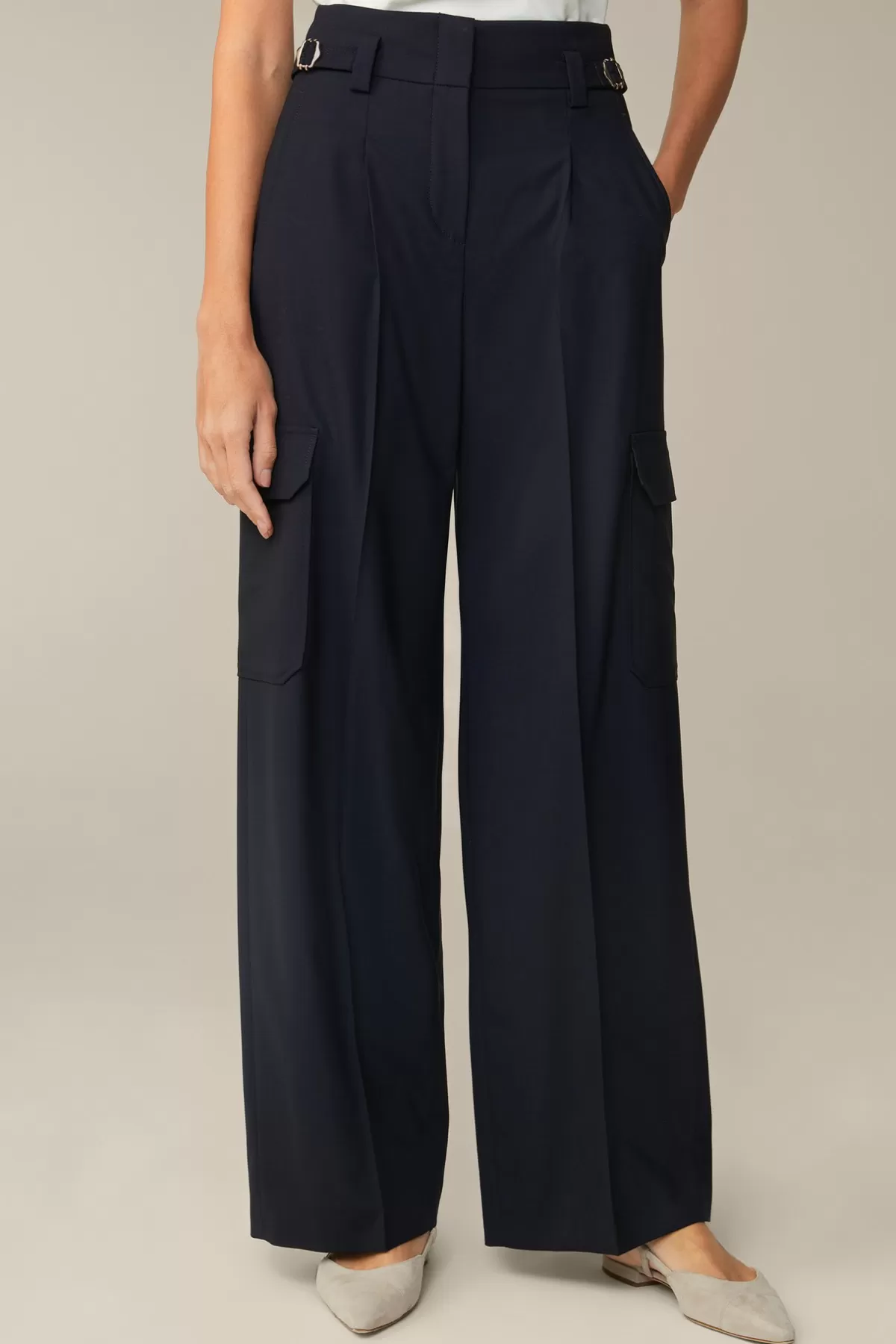 New Schurwollstretch-Cargo-Marlene-Hose In Damen Hosen & Jeans