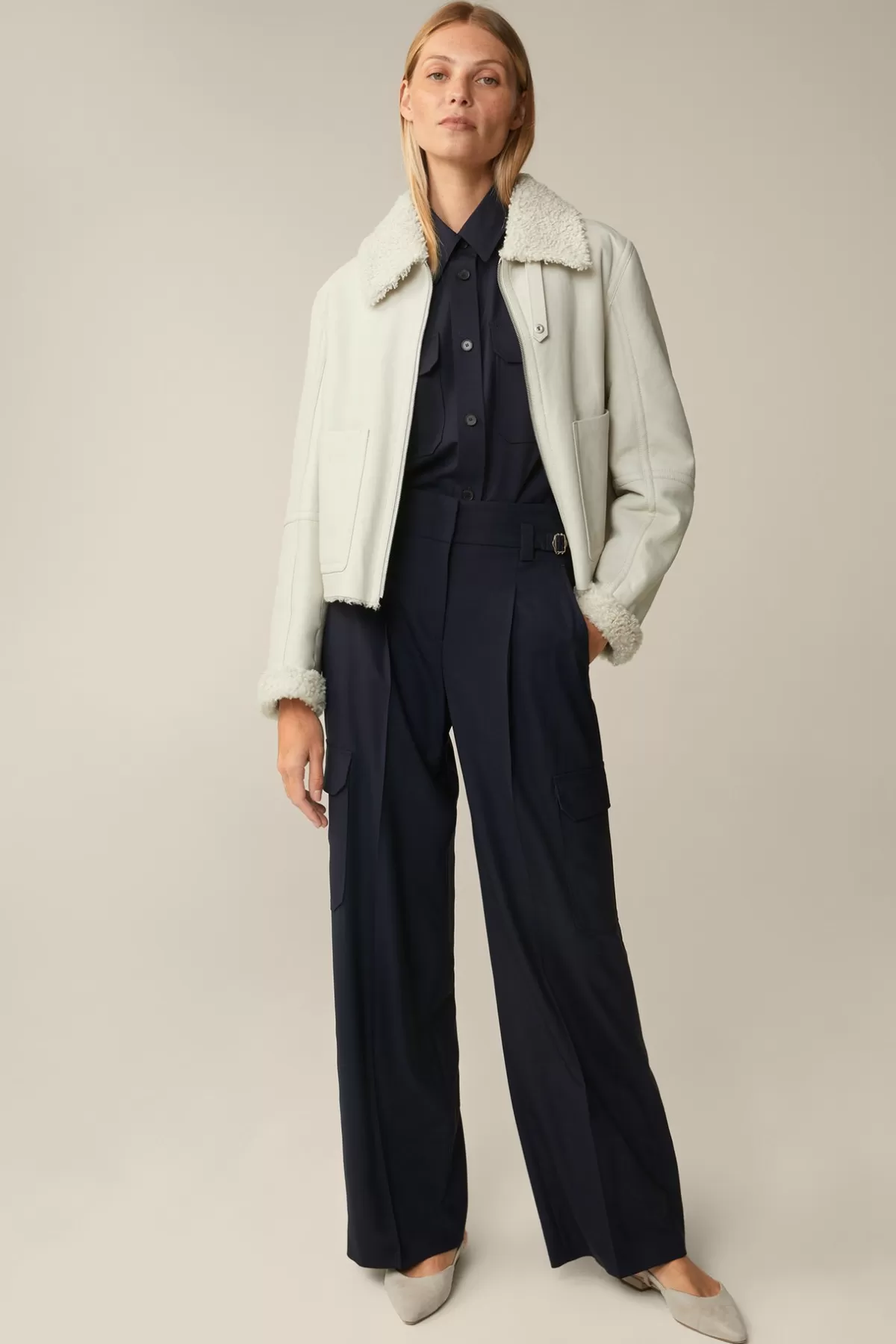 New Schurwollstretch-Cargo-Marlene-Hose In Damen Hosen & Jeans