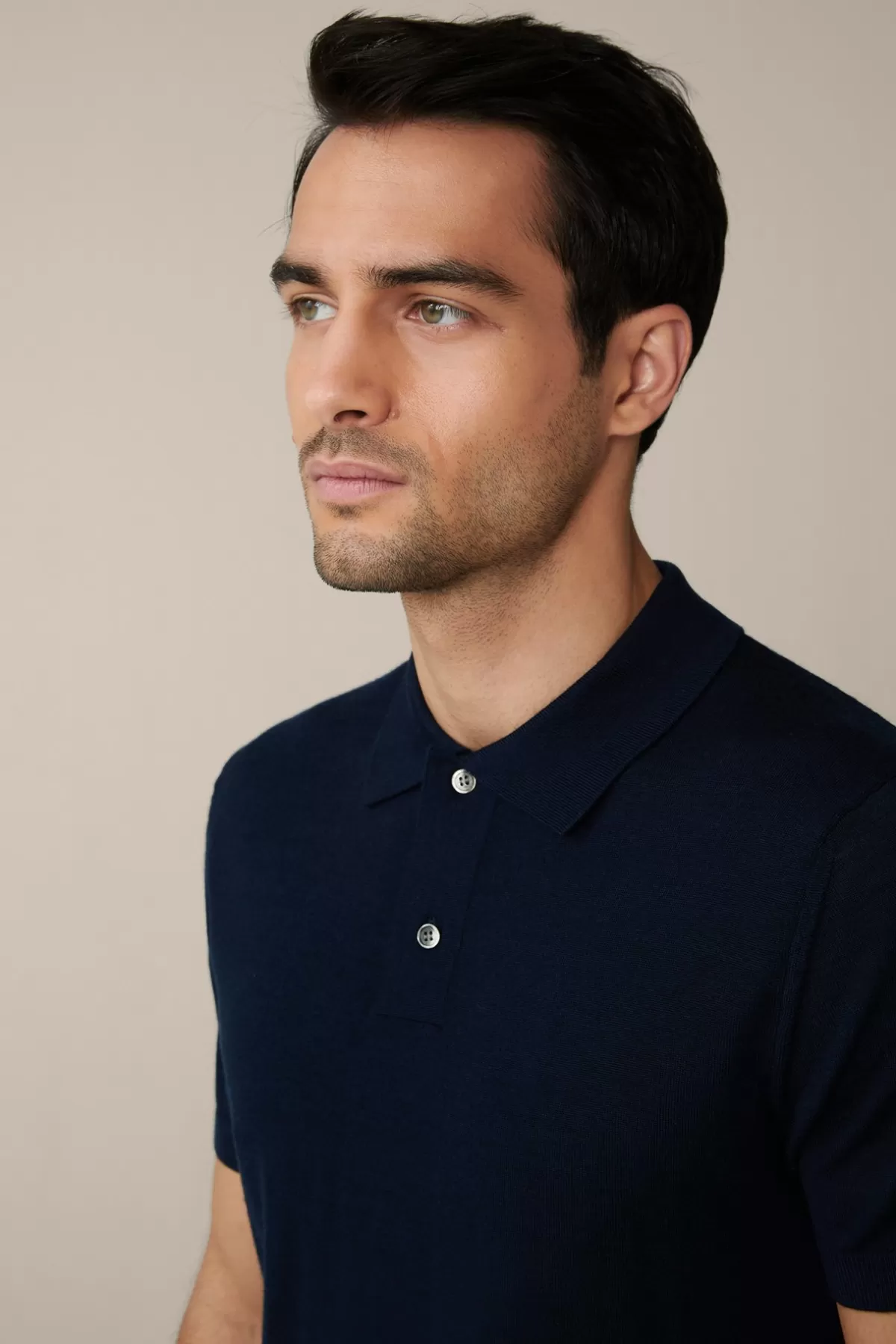 Shop Schurwoll-Strick-Polo-Shirt Mit Seide Und Cashmere In Herren Strick