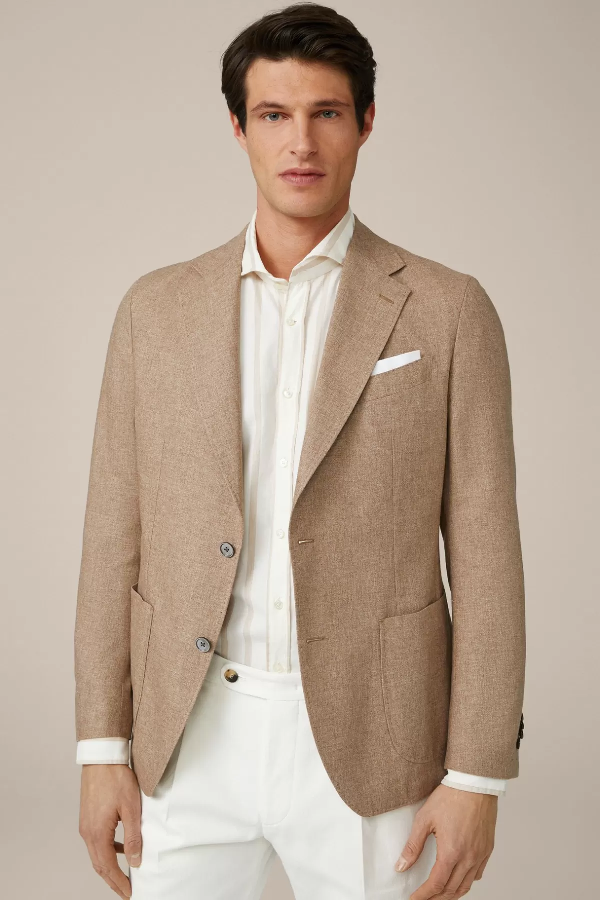 Outlet Seide-Cashmere-Sakko Camicia In Meliert Herren Sakkos
