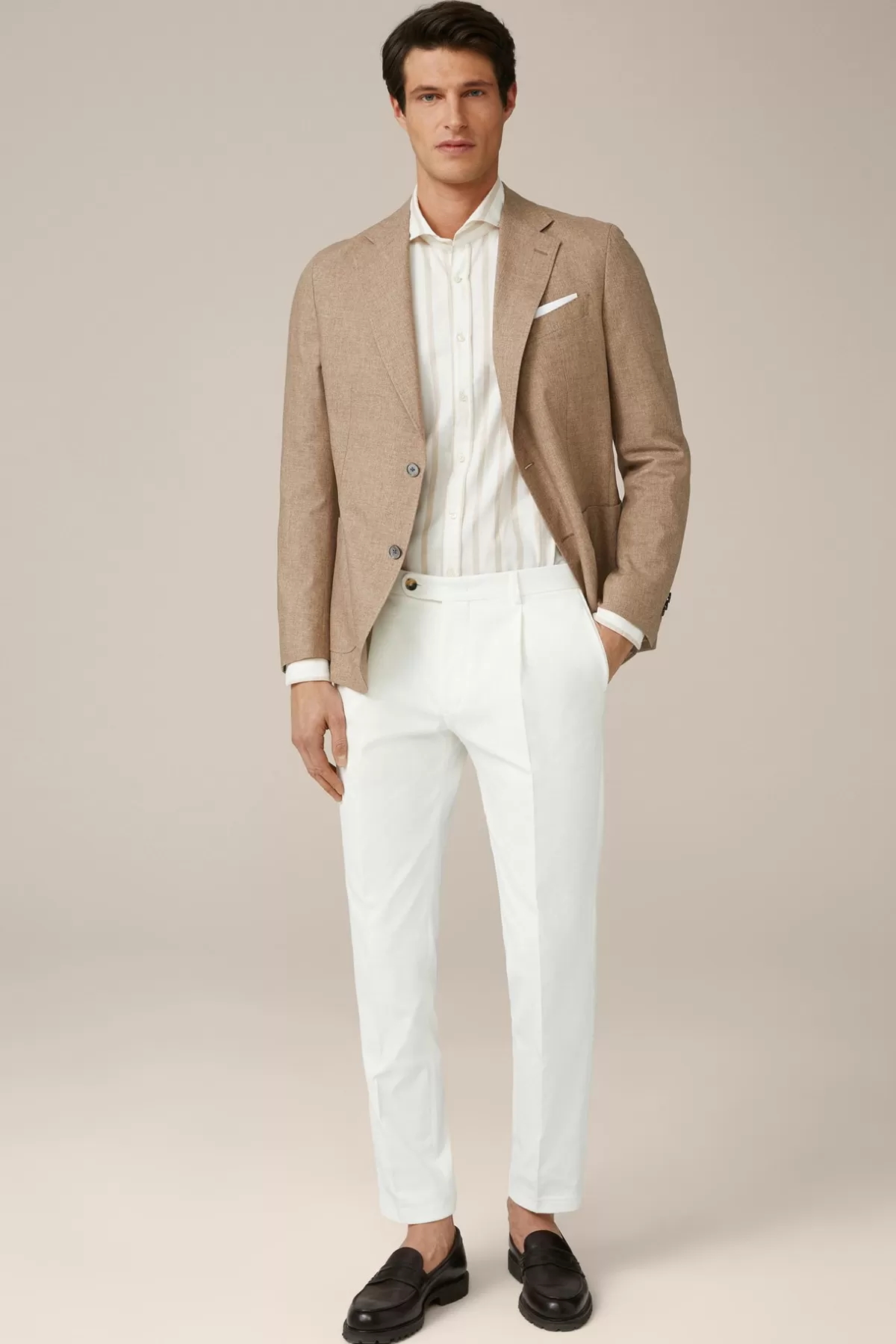 Outlet Seide-Cashmere-Sakko Camicia In Meliert Herren Sakkos