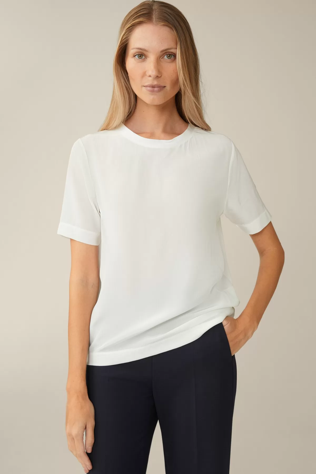 Cheap Seiden-Kurzarm-Shirt In Damen T-Shirts & Sweats