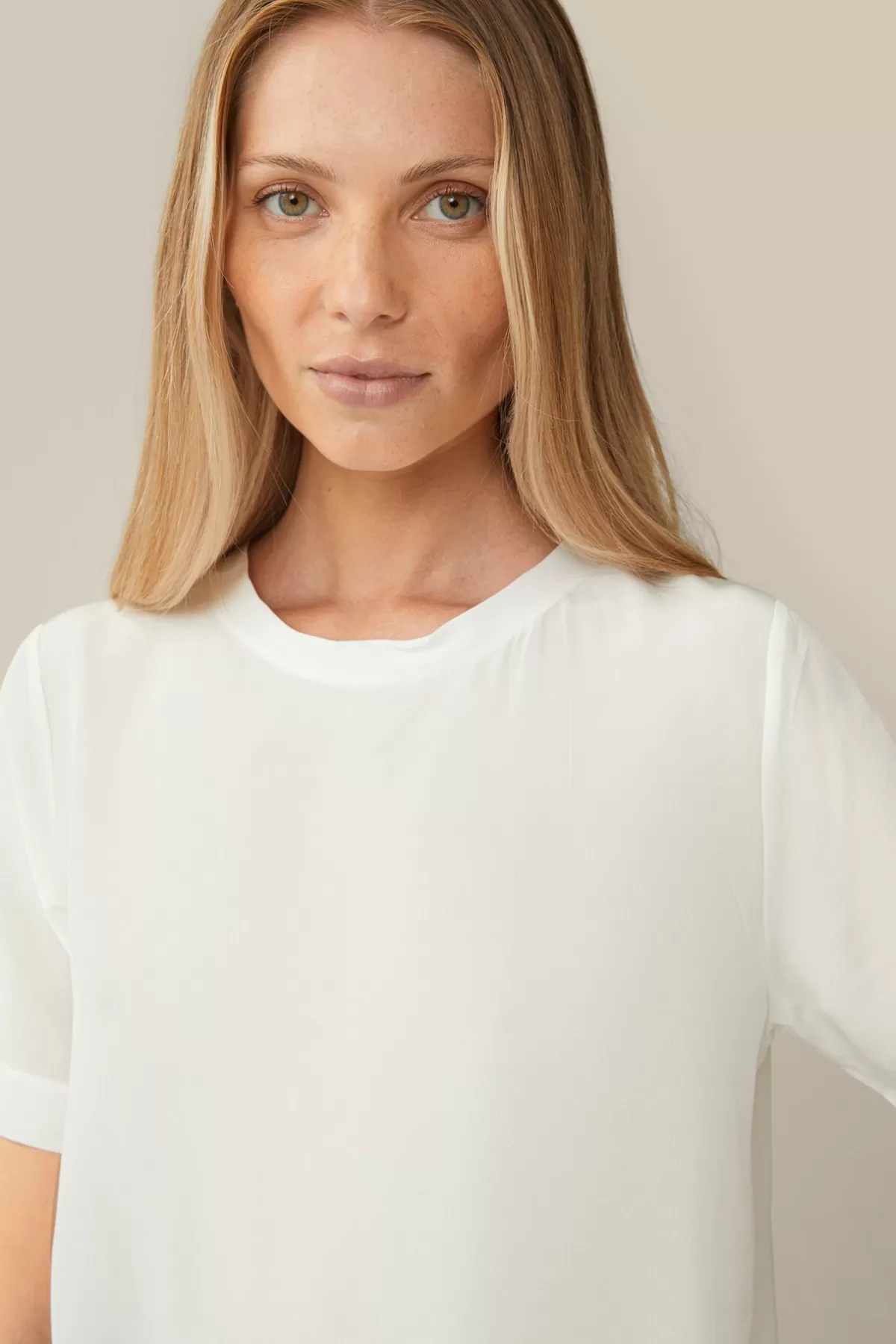 Cheap Seiden-Kurzarm-Shirt In Damen T-Shirts & Sweats