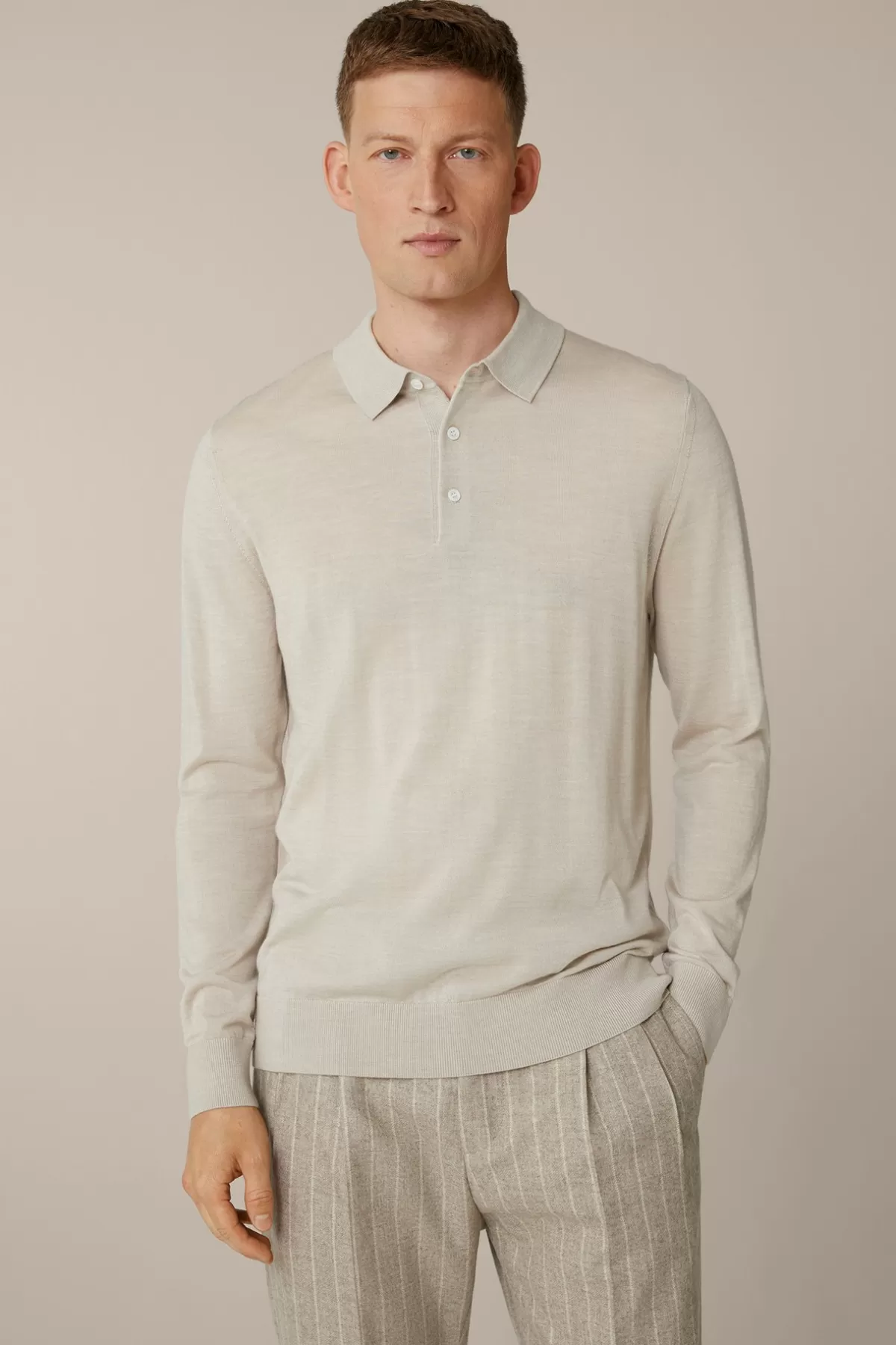 Cheap Strick-Poloshirt Nando Mit Seide Und Cashmere In Beige Herren Strick
