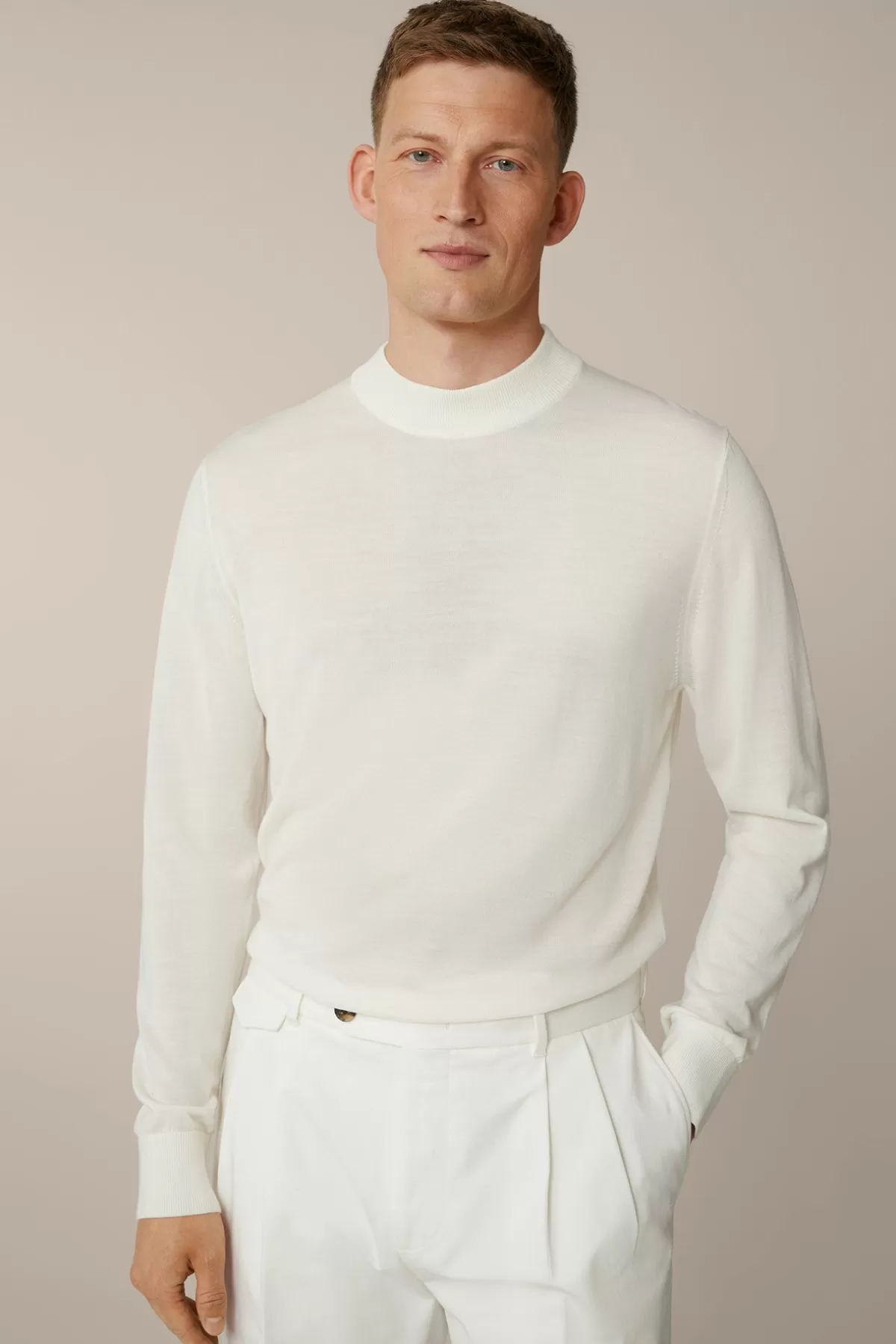 Cheap Strick-Stehkragen-Pullover Nando Mit Seide Und Cashmere In Herren Strick
