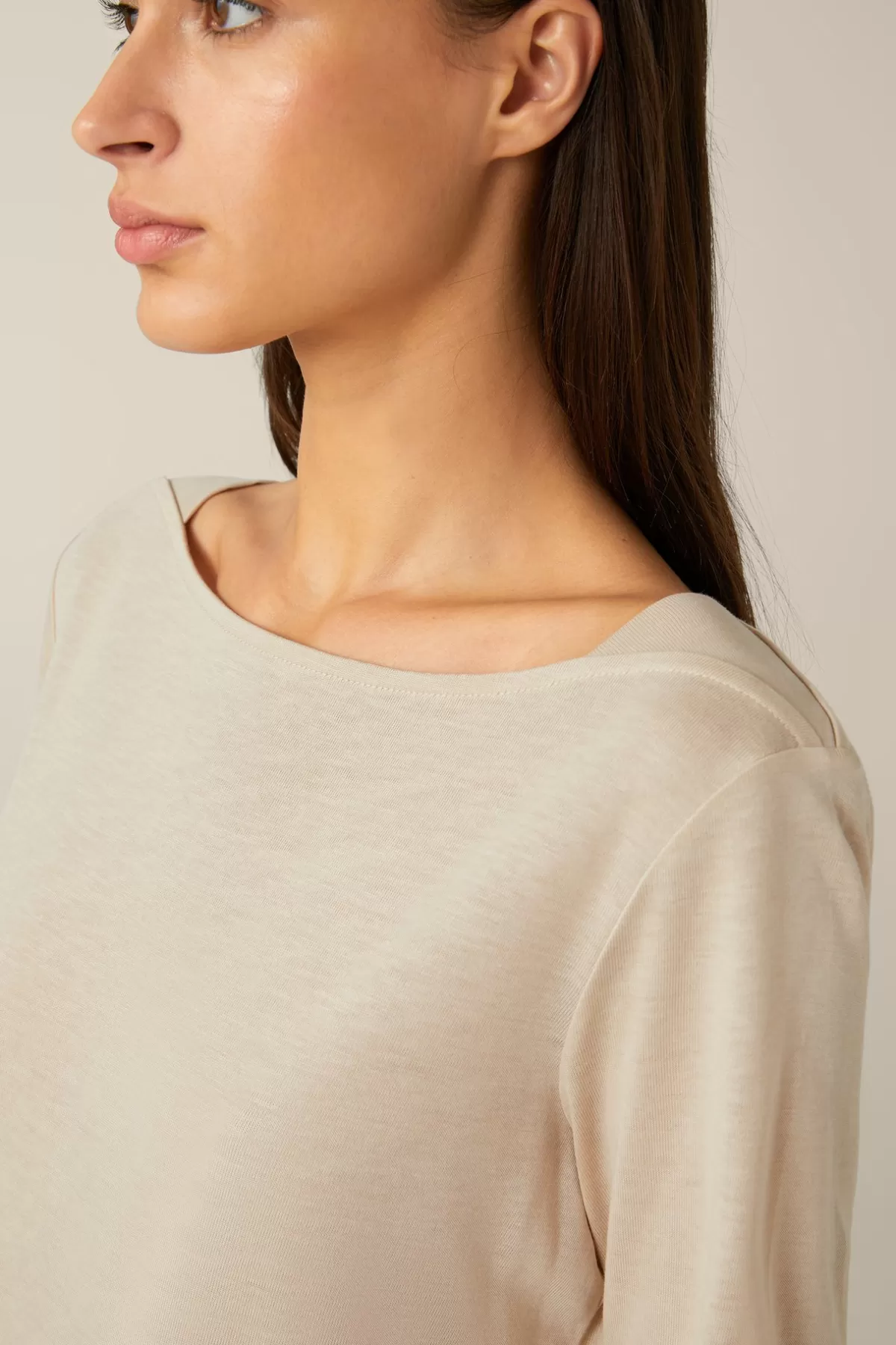 Cheap Tencel-Baumwoll-Langarm-Shirt In Damen T-Shirts & Sweats