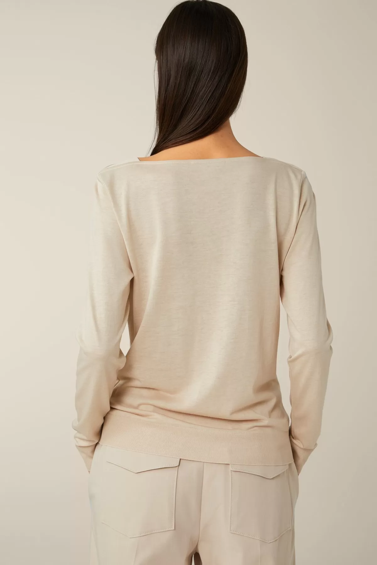 Cheap Tencel-Baumwoll-Langarm-Shirt In Damen T-Shirts & Sweats