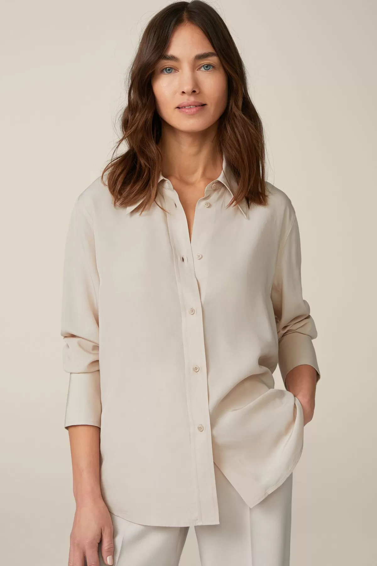 Flash Sale Tencel-Hemdbluse In Damen Blusen & Tops