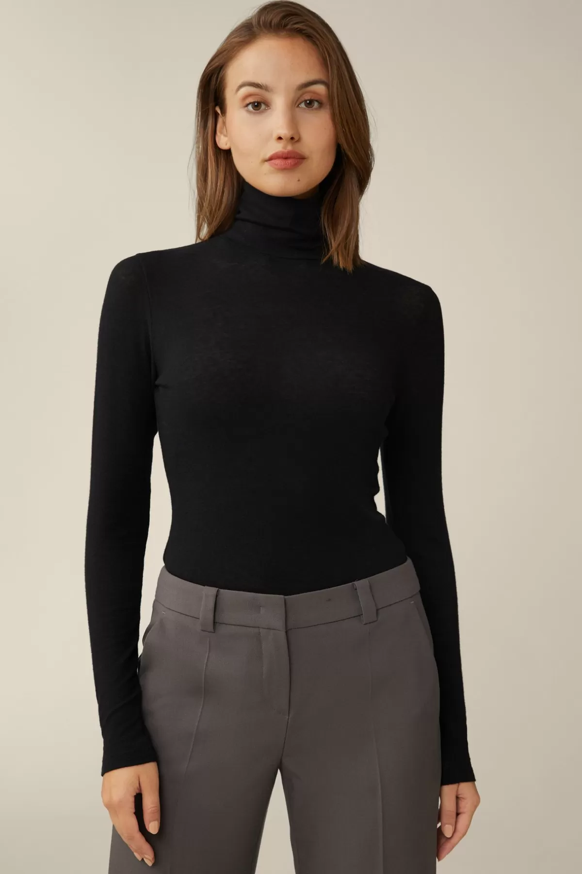 Cheap Tencel-Wollstretch-Rollkragen-Shirt In Damen T-Shirts & Sweats