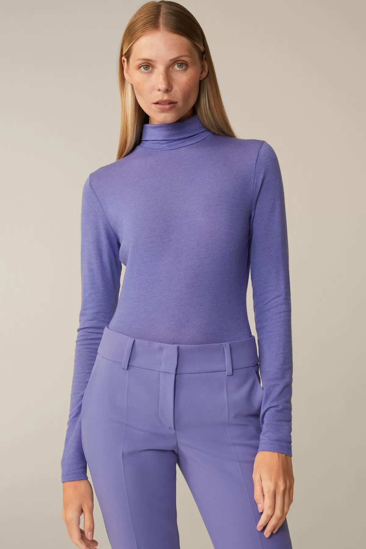 Fashion Tencel-Wollstretch-Rollkragen-Shirt In Damen T-Shirts & Sweats