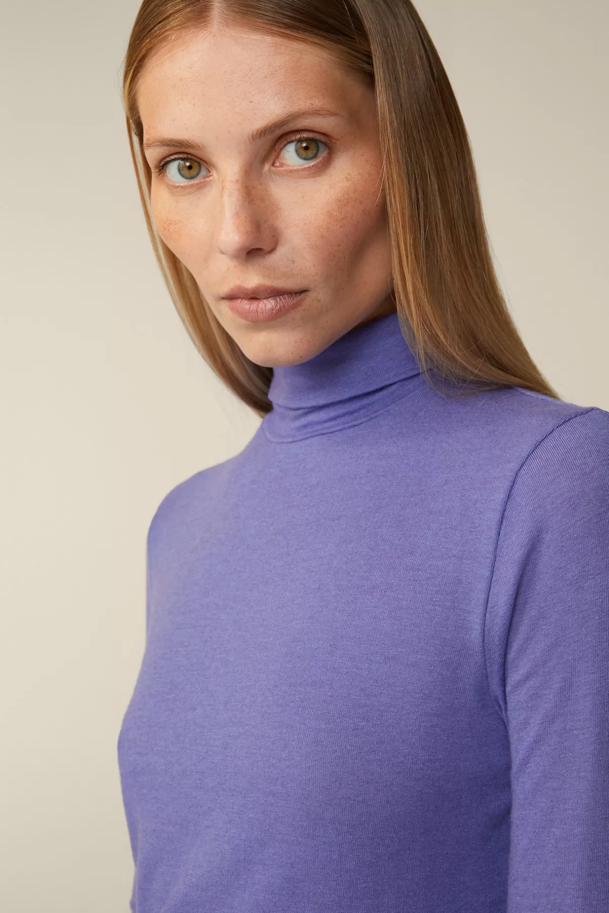 Fashion Tencel-Wollstretch-Rollkragen-Shirt In Damen T-Shirts & Sweats