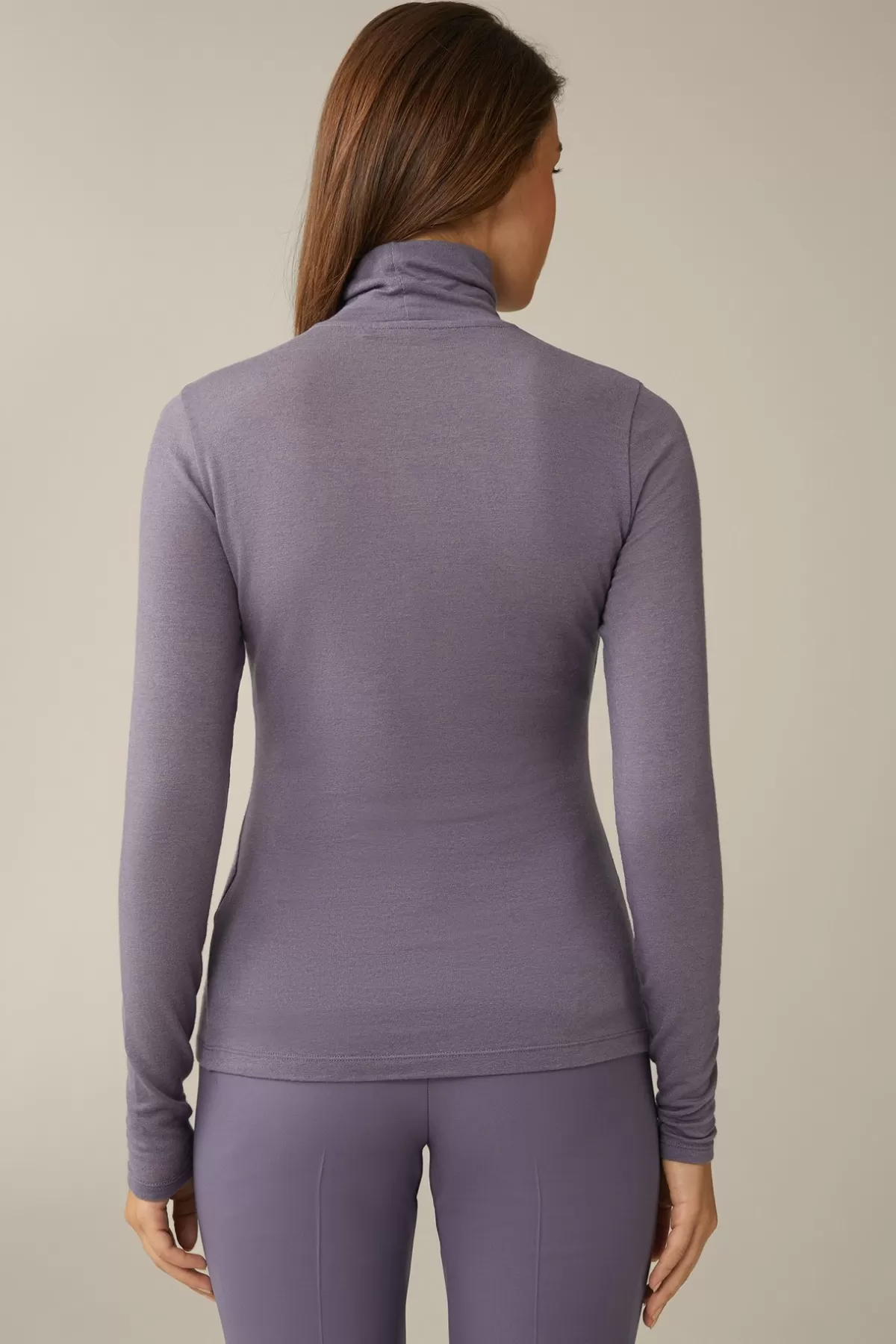 Online Tencel-Wollstretch-Rollkragen-Shirt In Damen T-Shirts & Sweats