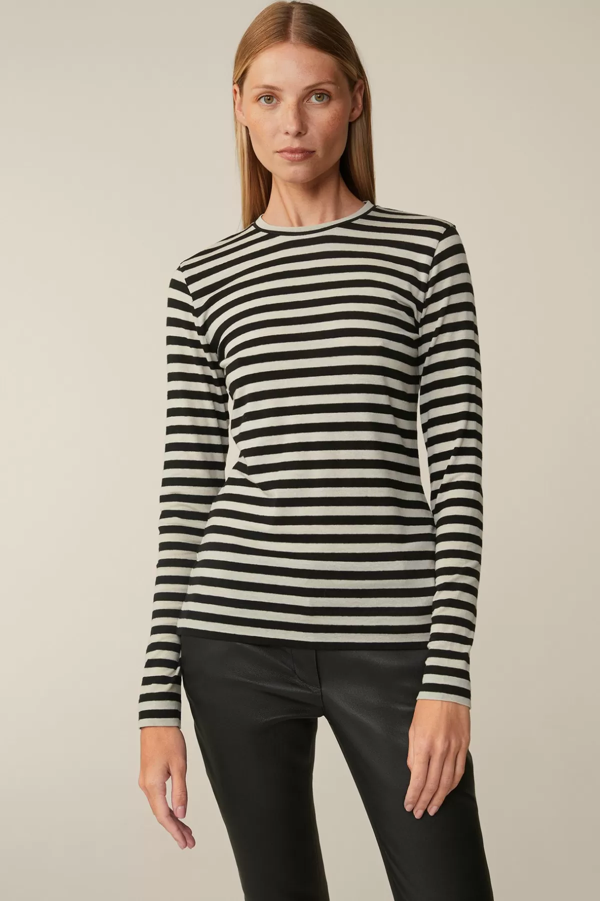 Fashion Tencel-Wollstretch-Rundhals-Shirt In Damen T-Shirts & Sweats