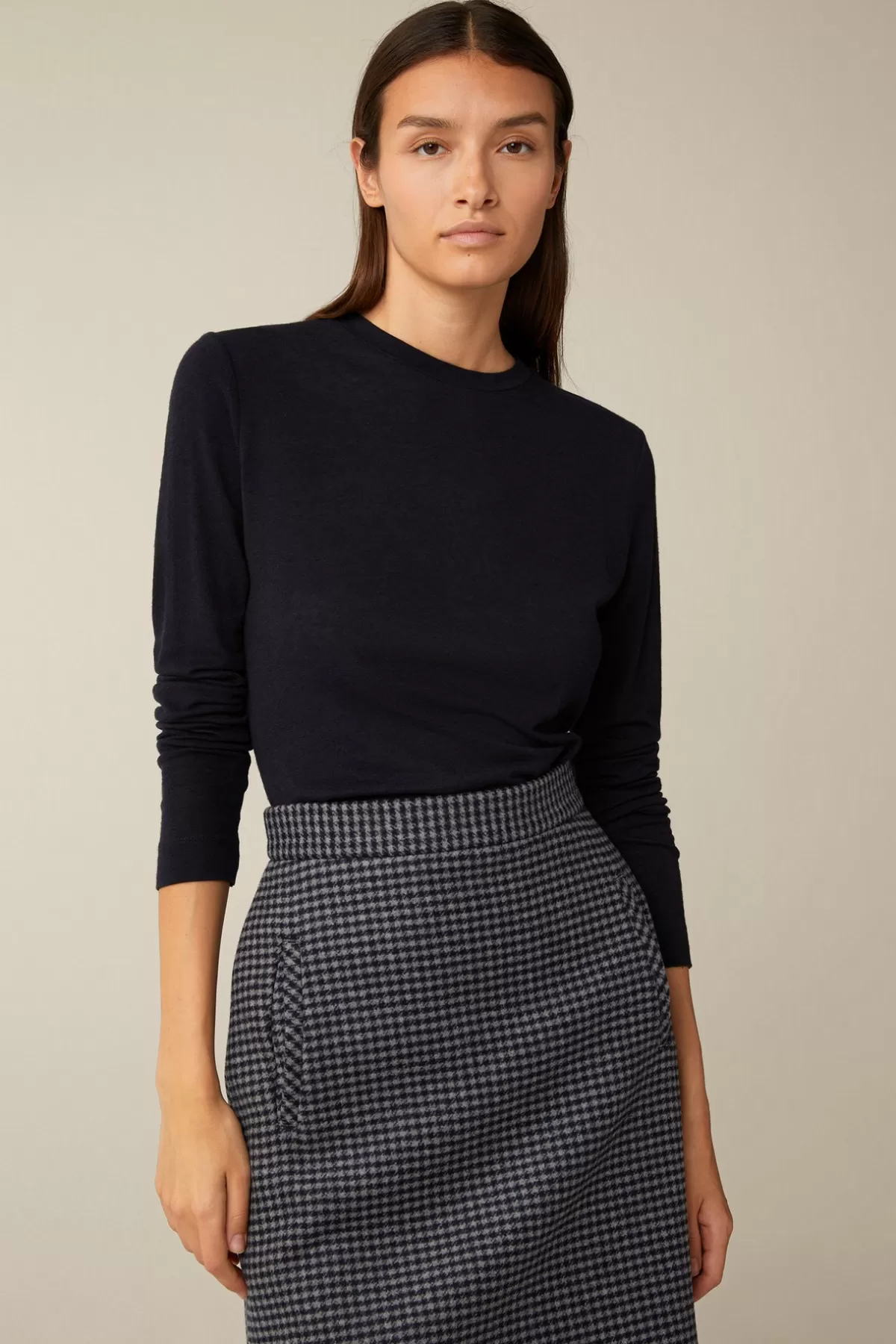 Hot Tencel-Wollstretch-Rundhals-Shirt In Damen T-Shirts & Sweats