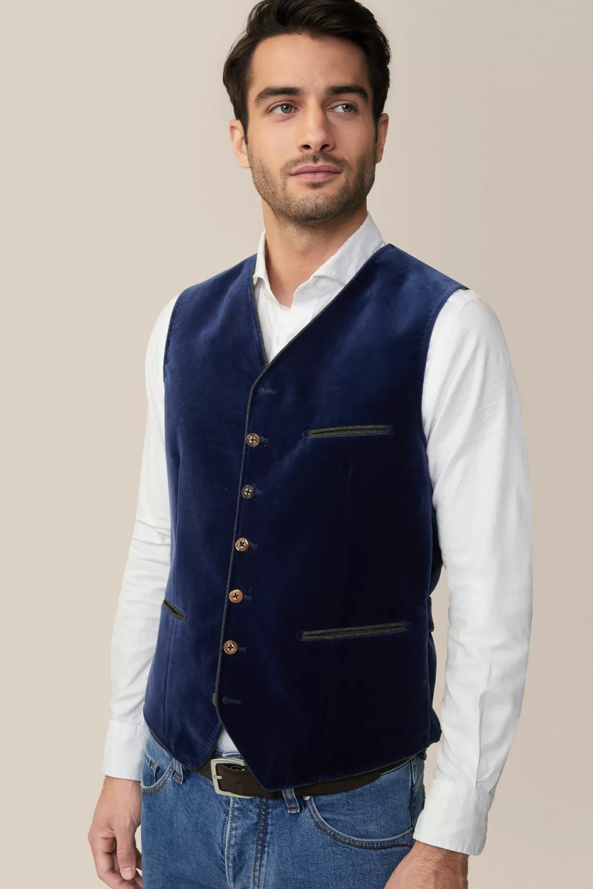 Clearance Trachten-Weste Isar In Medium Navy Herren Trachten