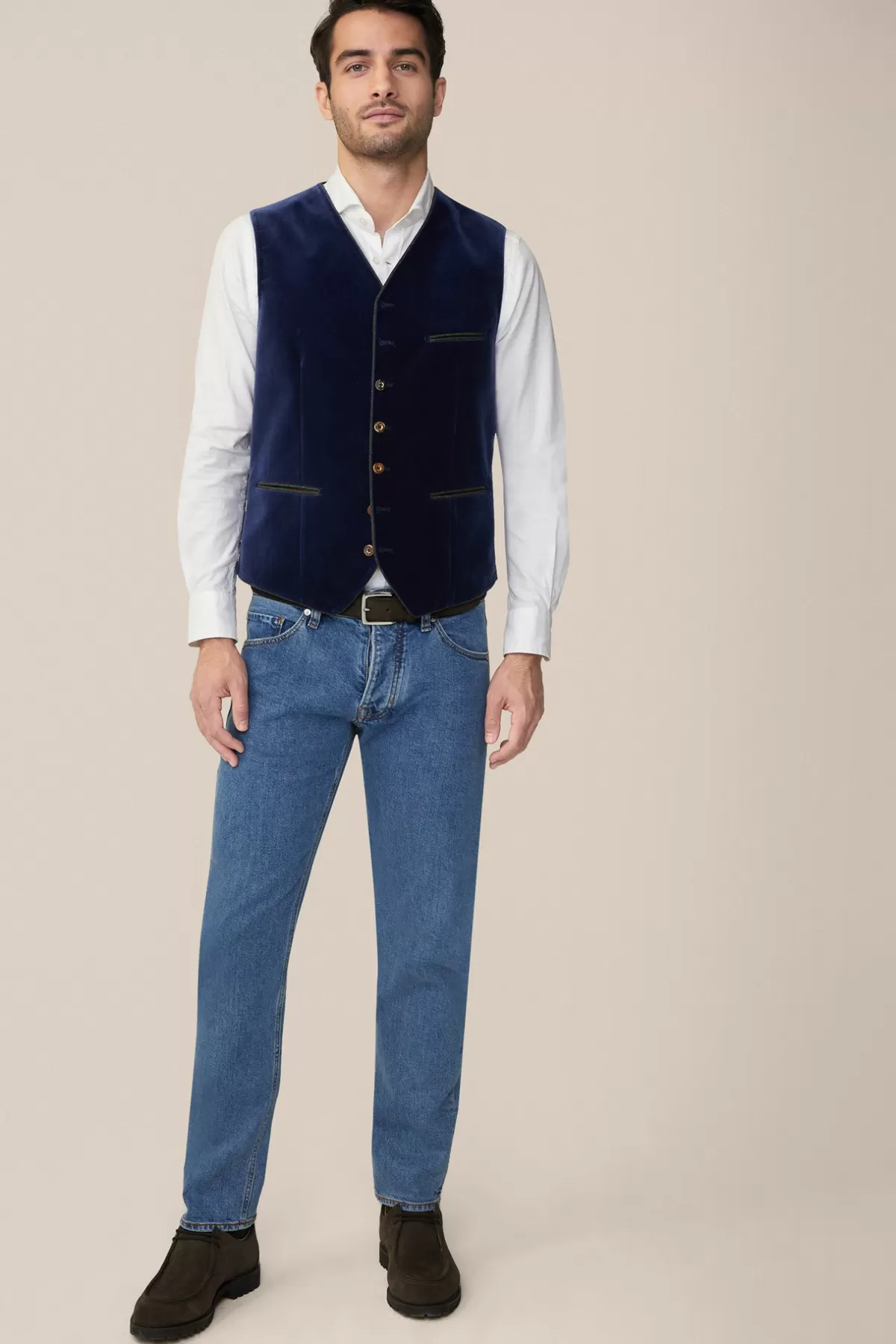 Clearance Trachten-Weste Isar In Medium Navy Herren Trachten