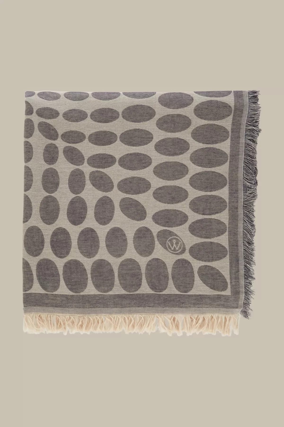 Sale Viskose-Baumwoll-Schal In Beige-Grau Gemustert Damen Mutzen & Schals