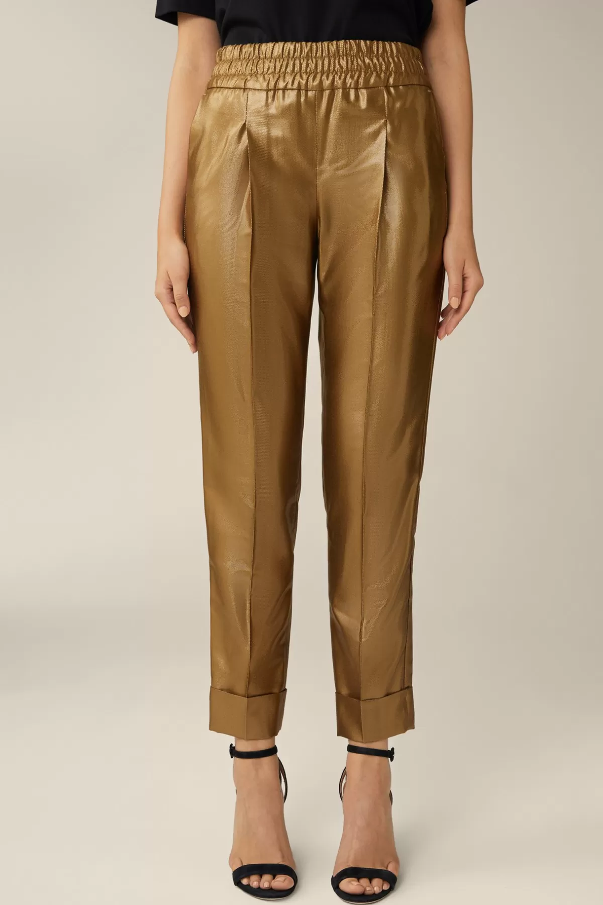 Sale Viskosemix-Bundfalten-Hose Mit Lurex In Damen Hosen & Jeans