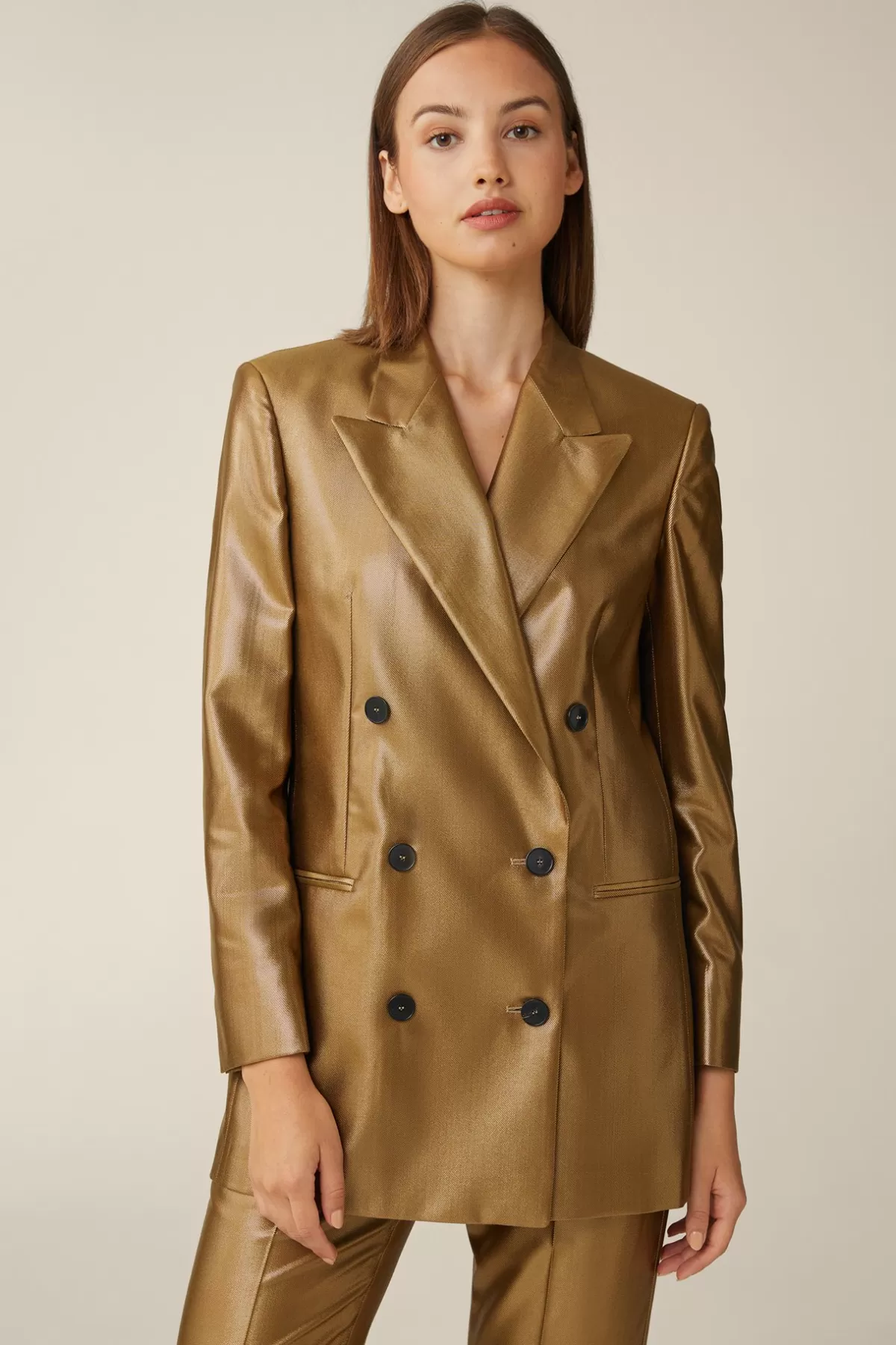 Online Viskosemix-Doppelreiher-Longblazer Mit Lurex In Damen Blazer
