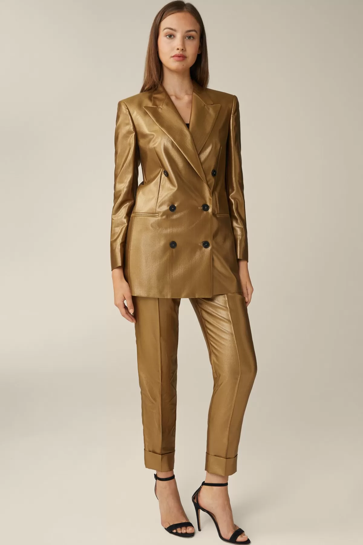 Online Viskosemix-Doppelreiher-Longblazer Mit Lurex In Damen Blazer