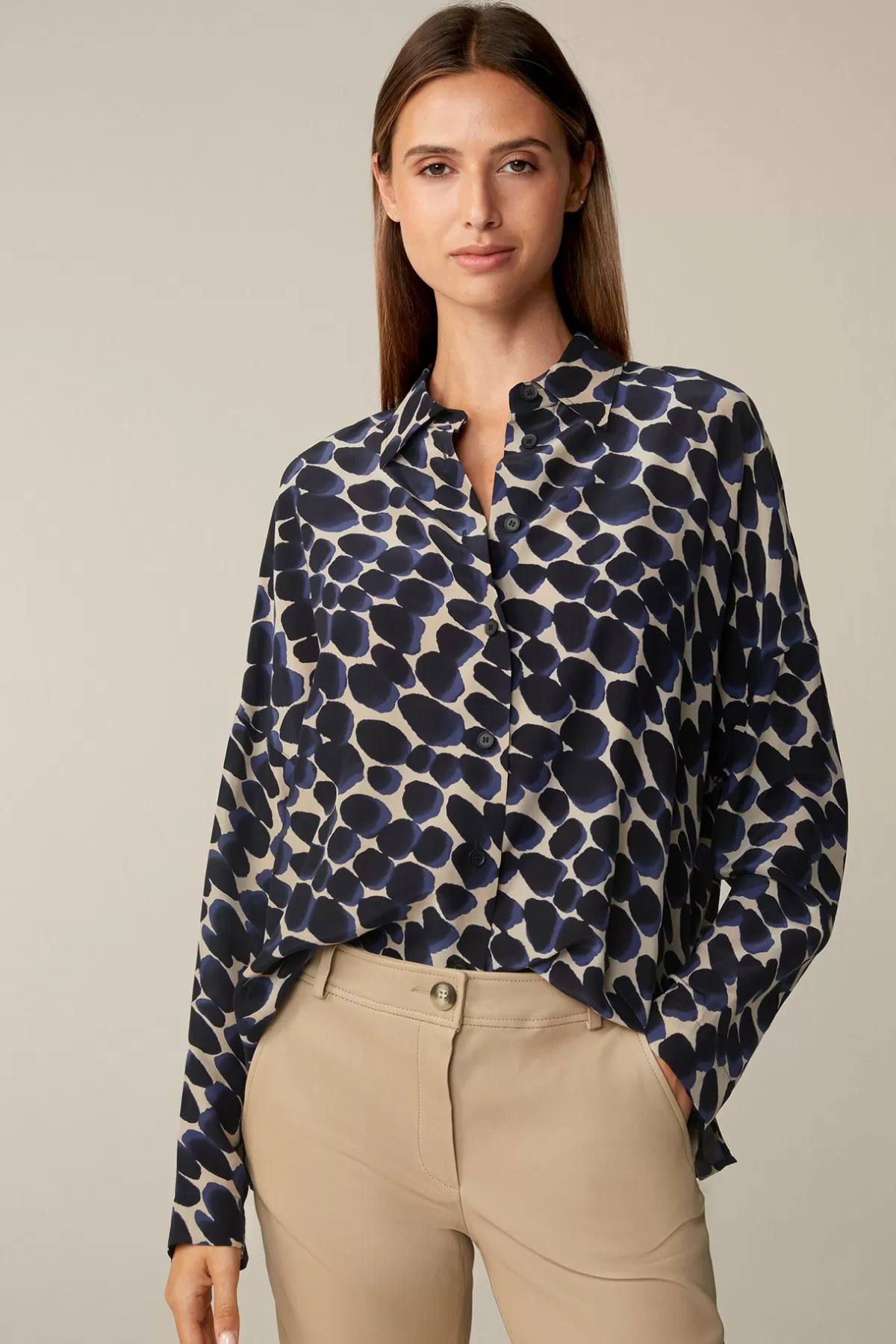 Cheap Viskose-Seidenmix-Hemdbluse In Damen Blusen & Tops