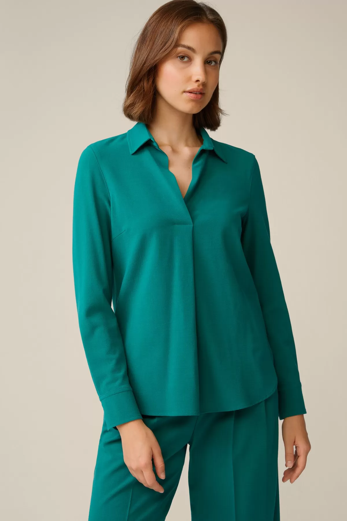 New Wollcrepe-Hemdbluse In Damen Blusen & Tops