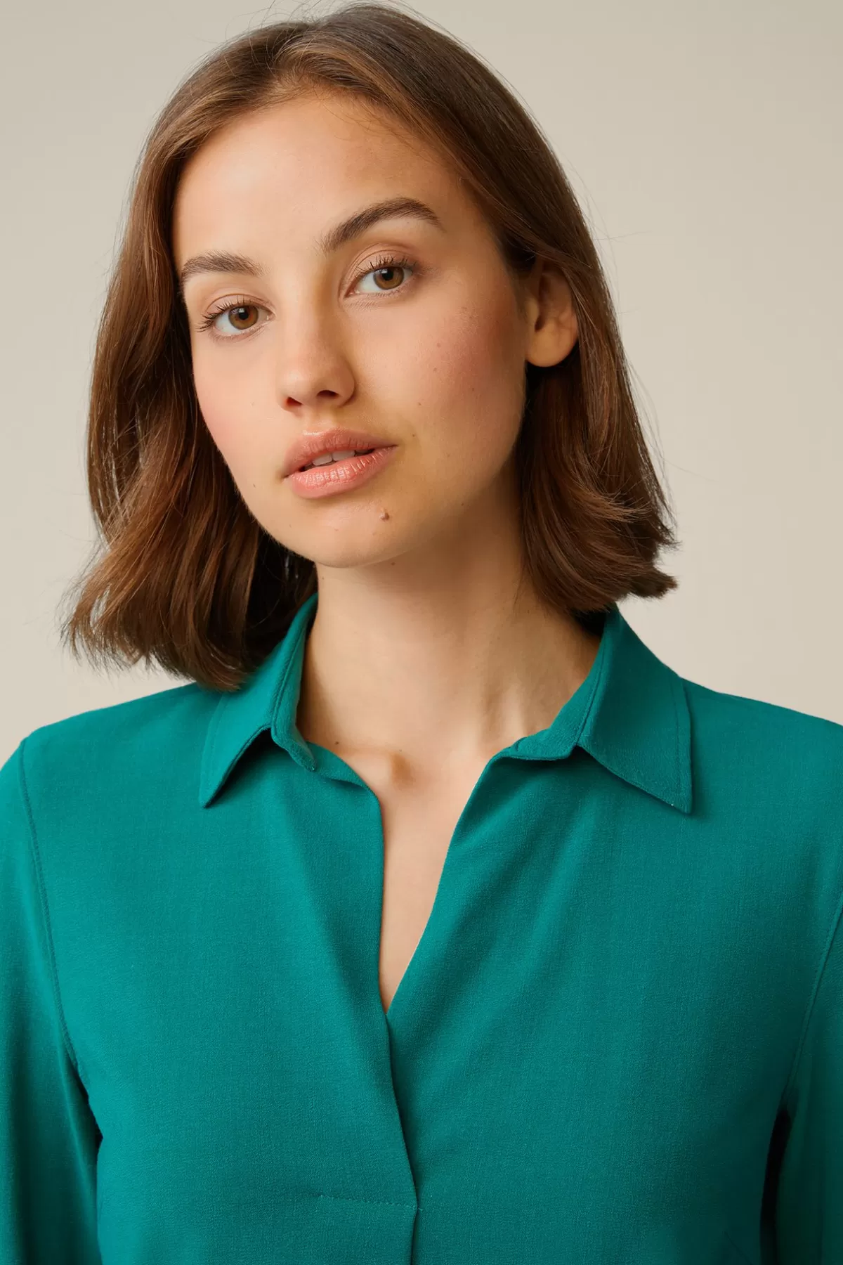 New Wollcrepe-Hemdbluse In Damen Blusen & Tops