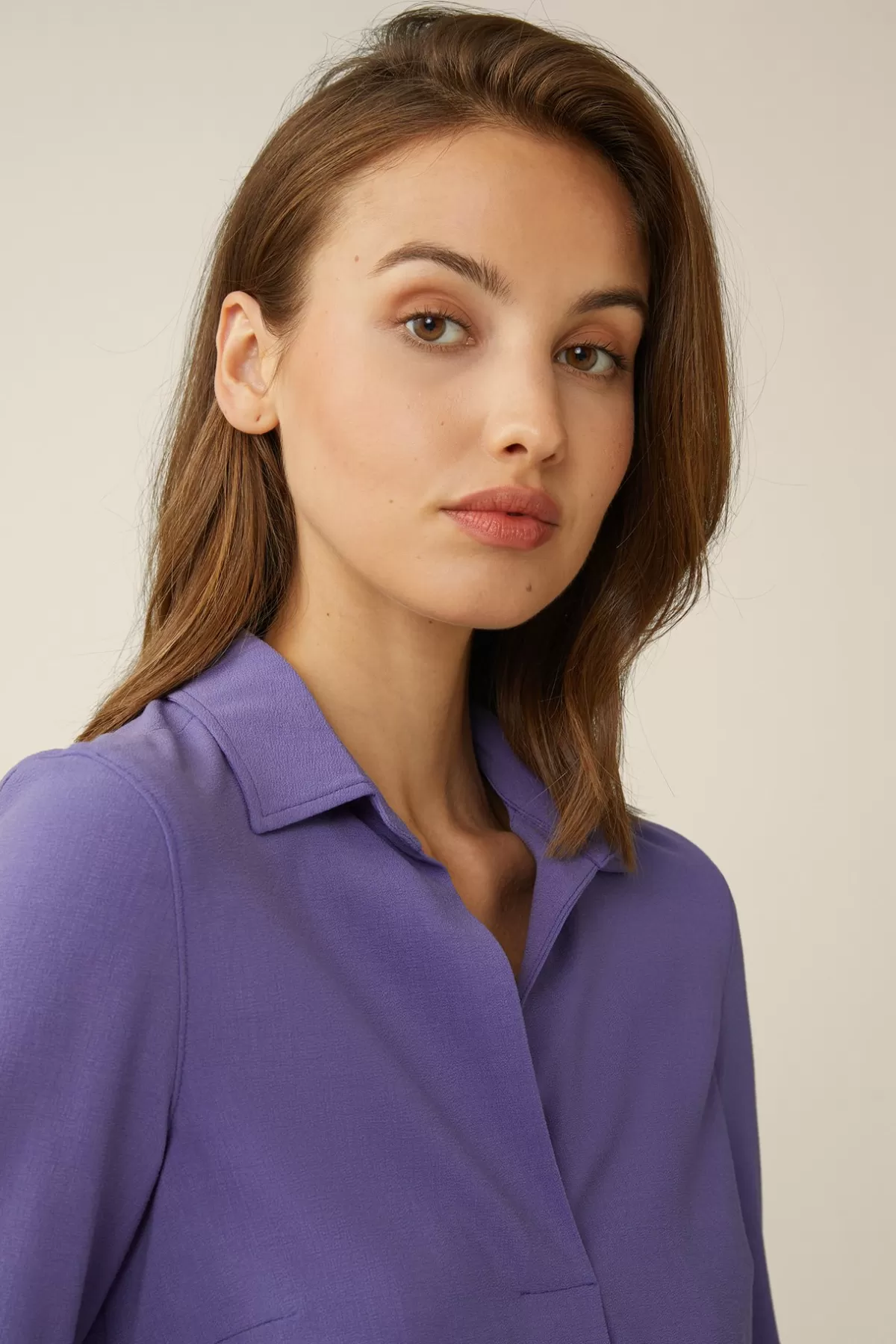 Online Wollcrepe-Hemdbluse In Damen Blusen & Tops