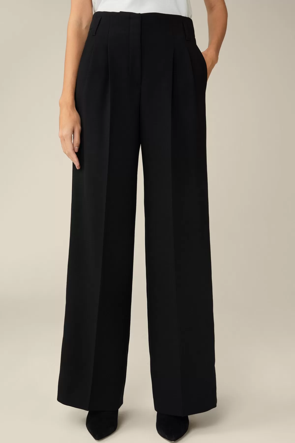 Fashion Wollcrepe-Palazzo-Hose In Damen Hosen & Jeans