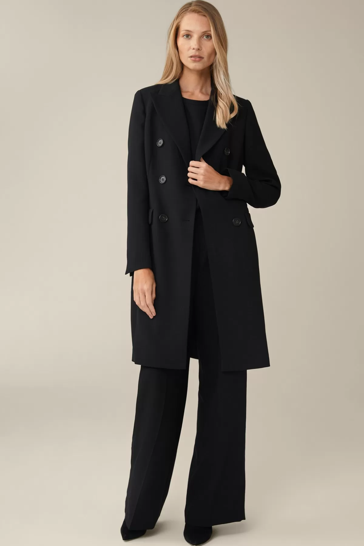 Fashion Wollcrepe-Palazzo-Hose In Damen Hosen & Jeans