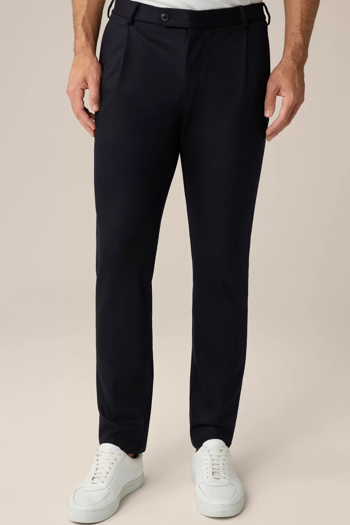 Store Wolljersey-Baukasten-Hose Floro Mit Bundfalte In Herren Hosen & Jeans
