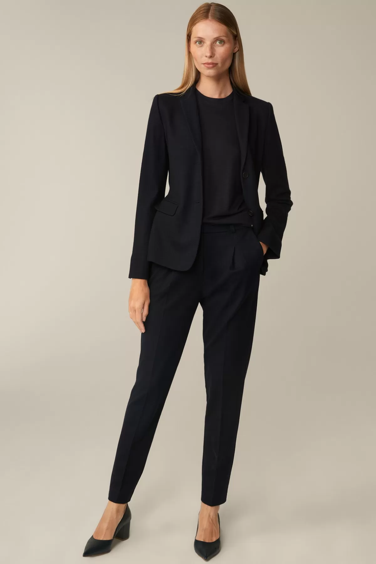 Fashion Wolljersey-Bundfalten-Hose In Damen Hosen & Jeans