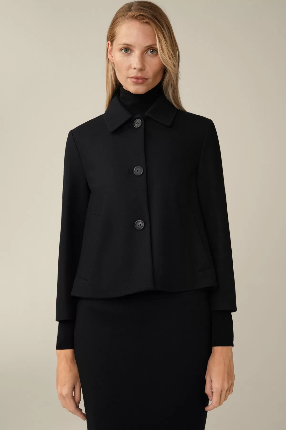 Flash Sale Wolljersey-Kurz-Blazer In Damen Blazer