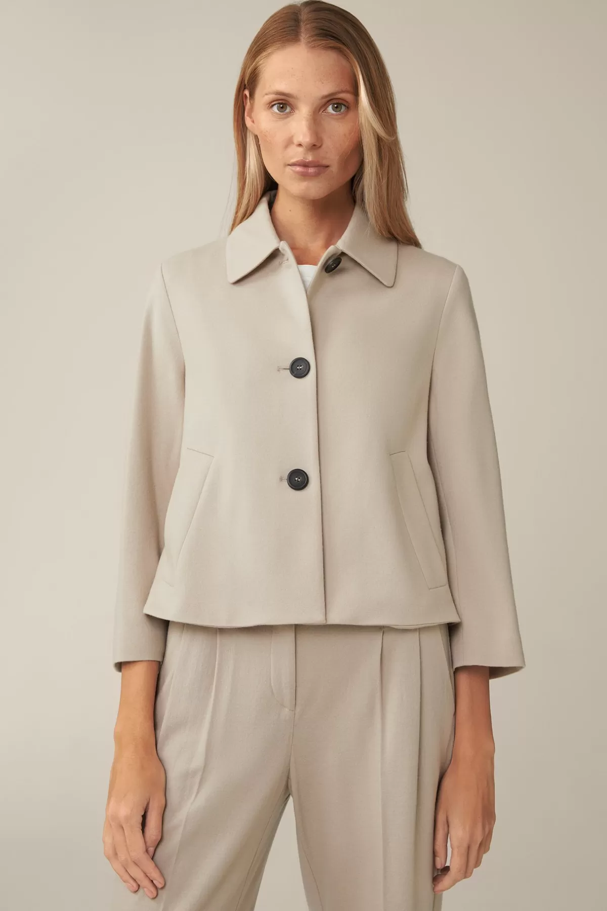 Store Wolljersey-Kurz-Blazer In Damen Blazer