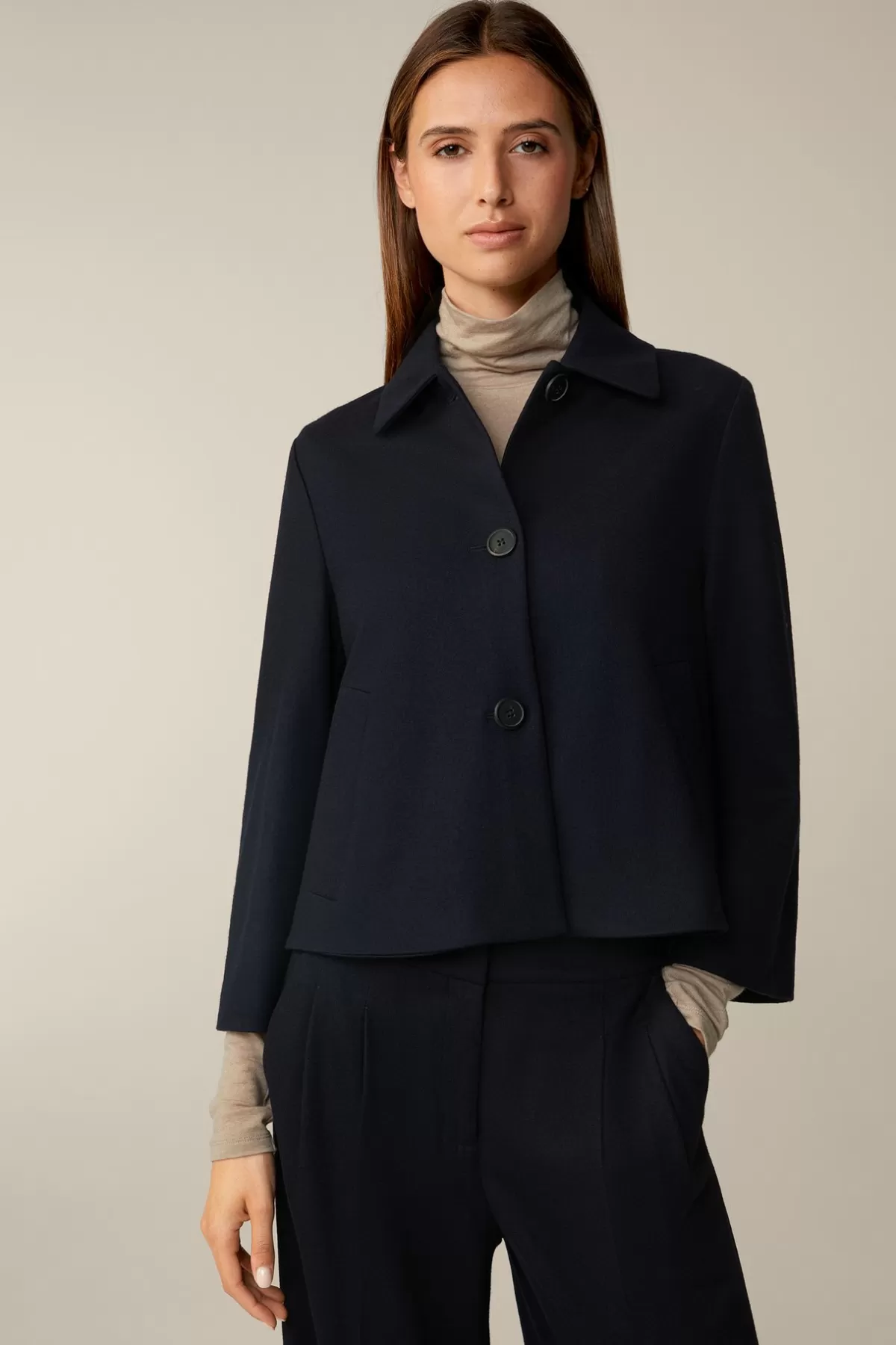 Discount Wolljersey-Kurz-Blazer In Damen Blazer