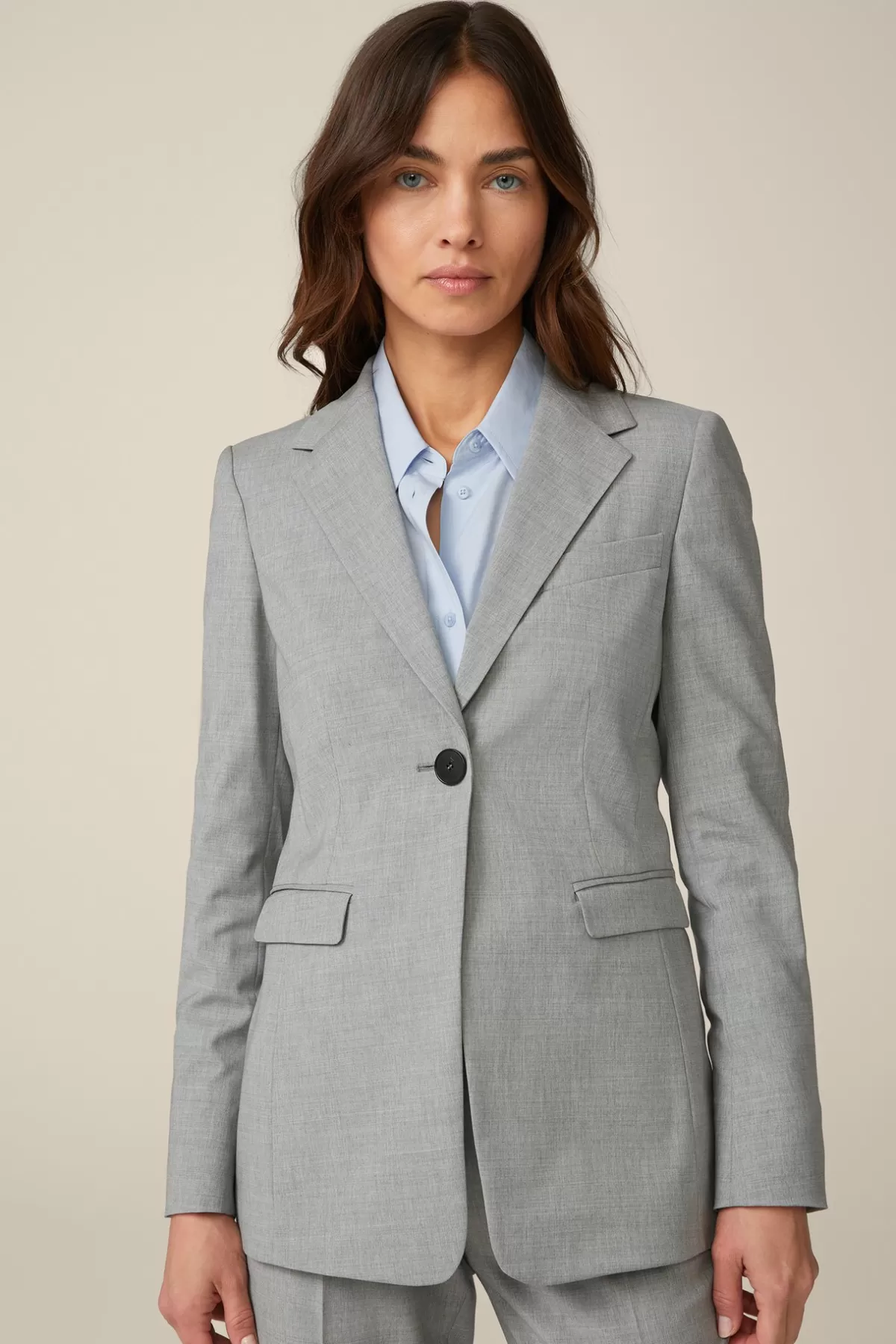 New Wollmix-Blazer In Hell Melange Damen Blazer