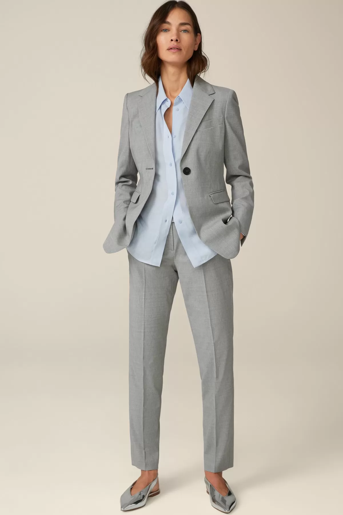 New Wollmix-Blazer In Hell Melange Damen Blazer