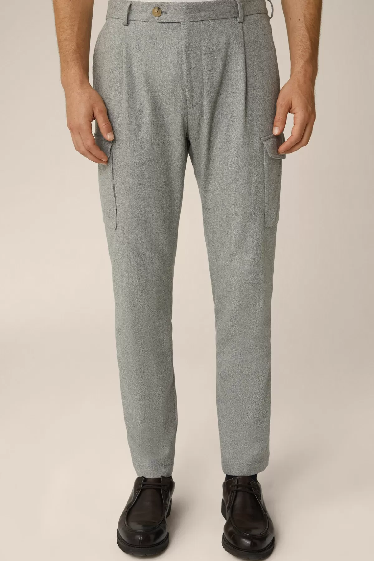 Fashion Wollmix-Cargo-Hose Famo Mit Cashmere Und Bundfalte In Herren Hosen & Jeans