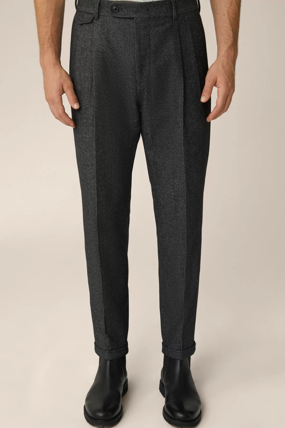 New Wollmix-Cashmere-Hose Serpo Mit Bundfalte In Herren Hosen & Jeans