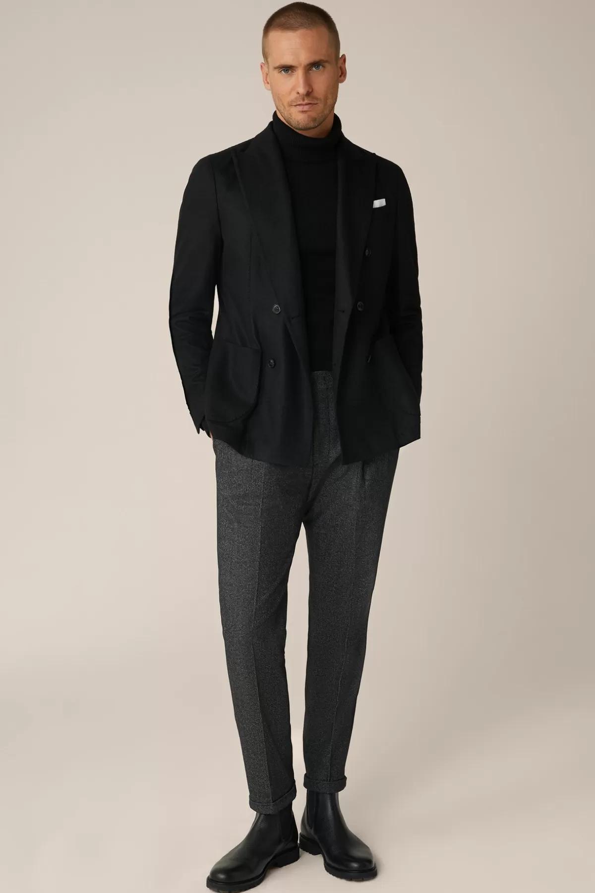New Wollmix-Cashmere-Hose Serpo Mit Bundfalte In Herren Hosen & Jeans